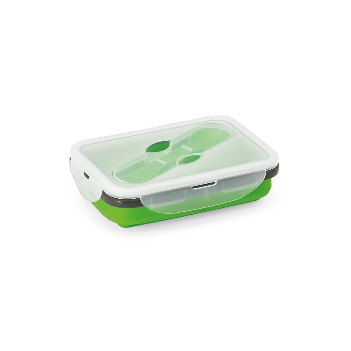 Lunchboxy z logo – saffron. lunch box. wysuwane hermetyczne pudełko wykonane z silikonu i pp 640 ml 93847_119 SAFFRON. Lunch Box. Wysuwane hermetyczne pudełko wykonane z silikonu i PP 640 mL 93847_119