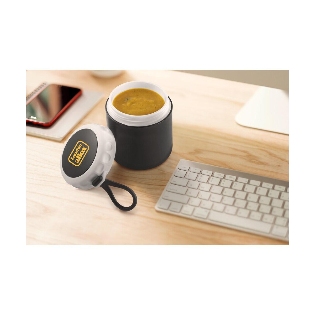 Lunchboxy z logo – samoura. pojemnik termiczny z pp 380 ml 93851_amb SAMOURA. Pojemnik termiczny z PP 380 mL 93851_amb
