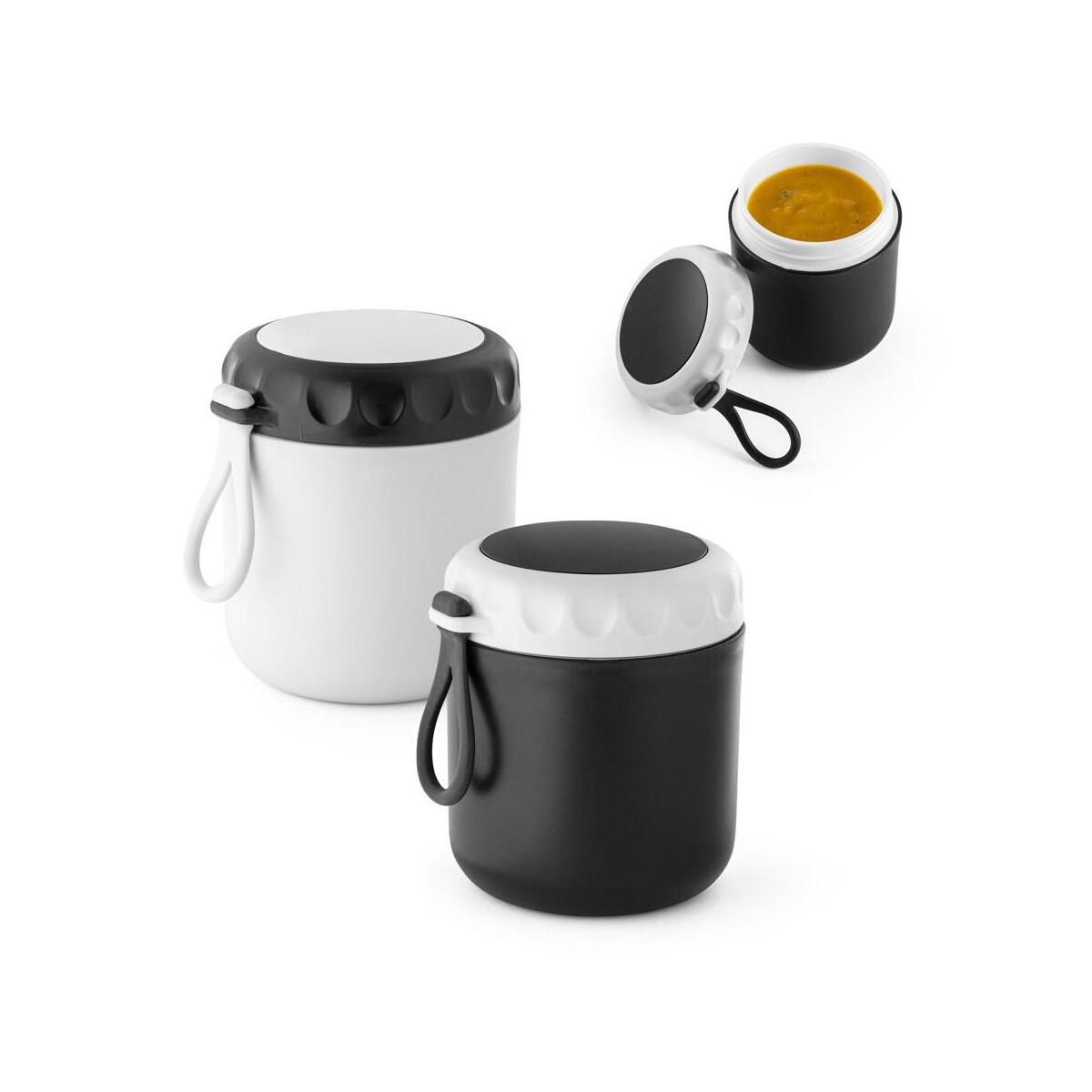 Lunchboxy z logo – samoura. pojemnik termiczny z pp 380 ml 93851_set SAMOURA. Pojemnik termiczny z PP 380 mL 93851_set