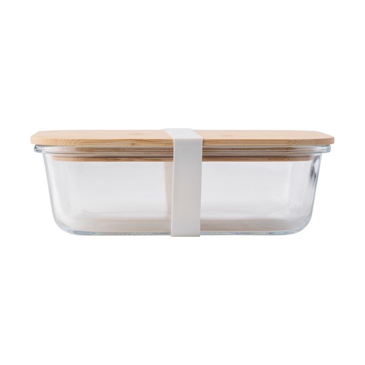 Lunchboxy z logo – szklane pudełko śniadaniowe 900 ml, bambusowe wieczko V4883-18_AAB01 Szklane pudełko śniadaniowe 900 ml, bambusowe wieczko V4883-18_AAB01