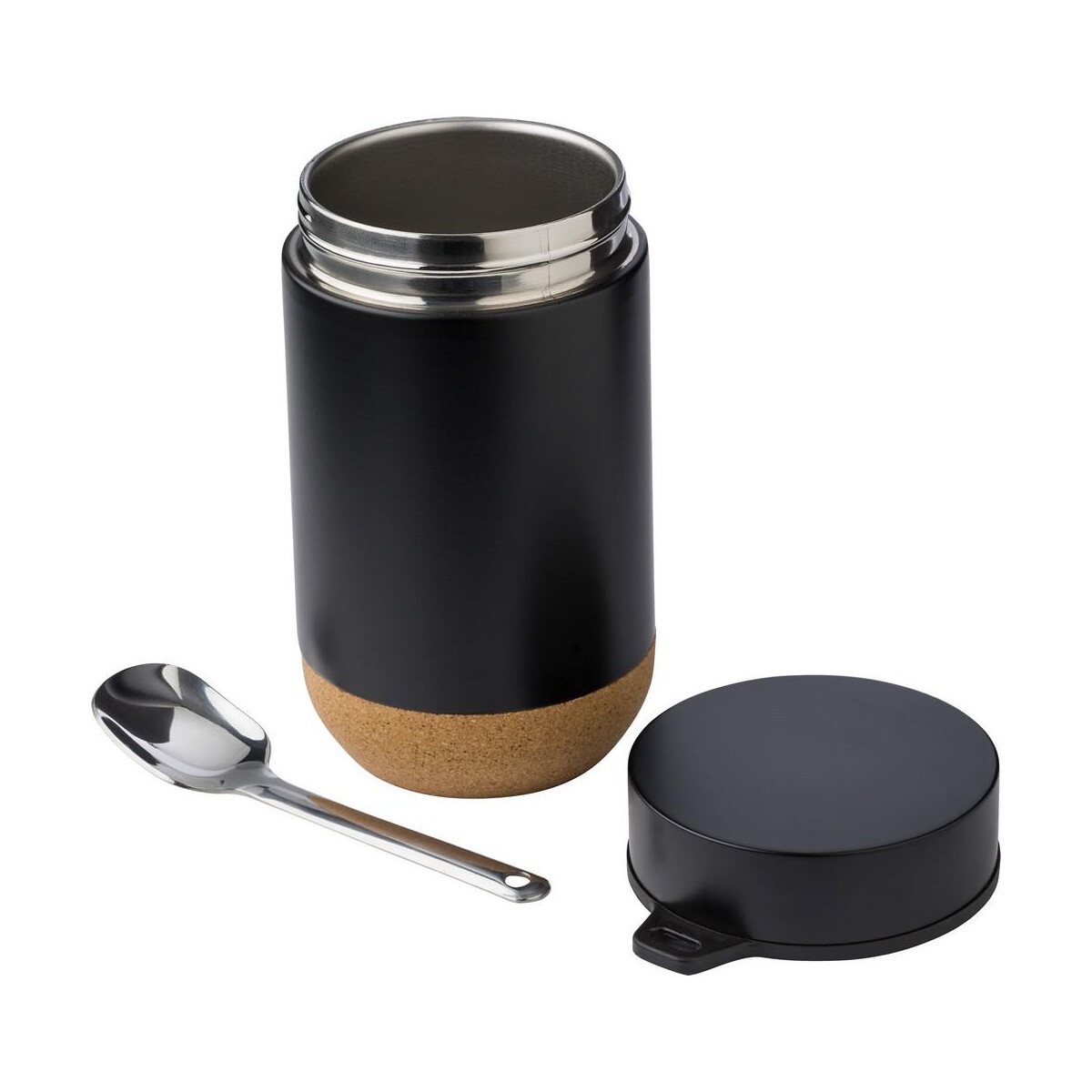 Lunchboxy z logo – termiczny pojemnik na żywność 400 ml, łyżka V1218-03_AAA02 Termiczny pojemnik na żywność 400 ml, łyżka V1218-03_AAA02