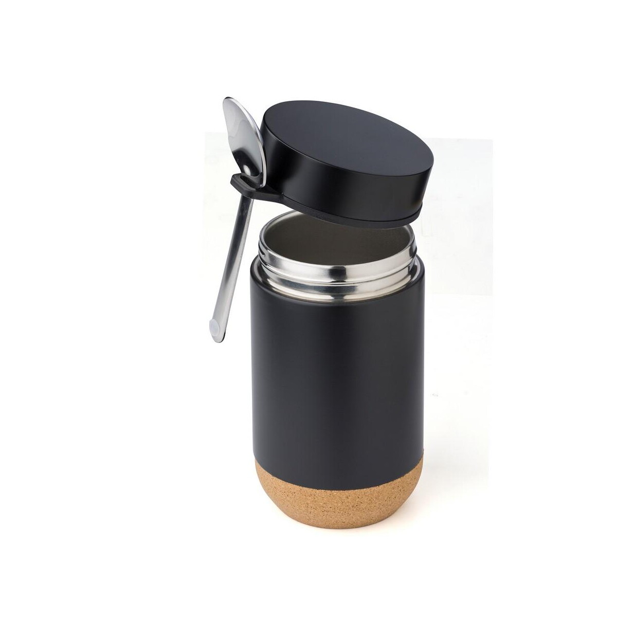 Lunchboxy z logo – termiczny pojemnik na żywność 400 ml, łyżka V1218-03_AAA04 Termiczny pojemnik na żywność 400 ml, łyżka V1218-03_AAA04