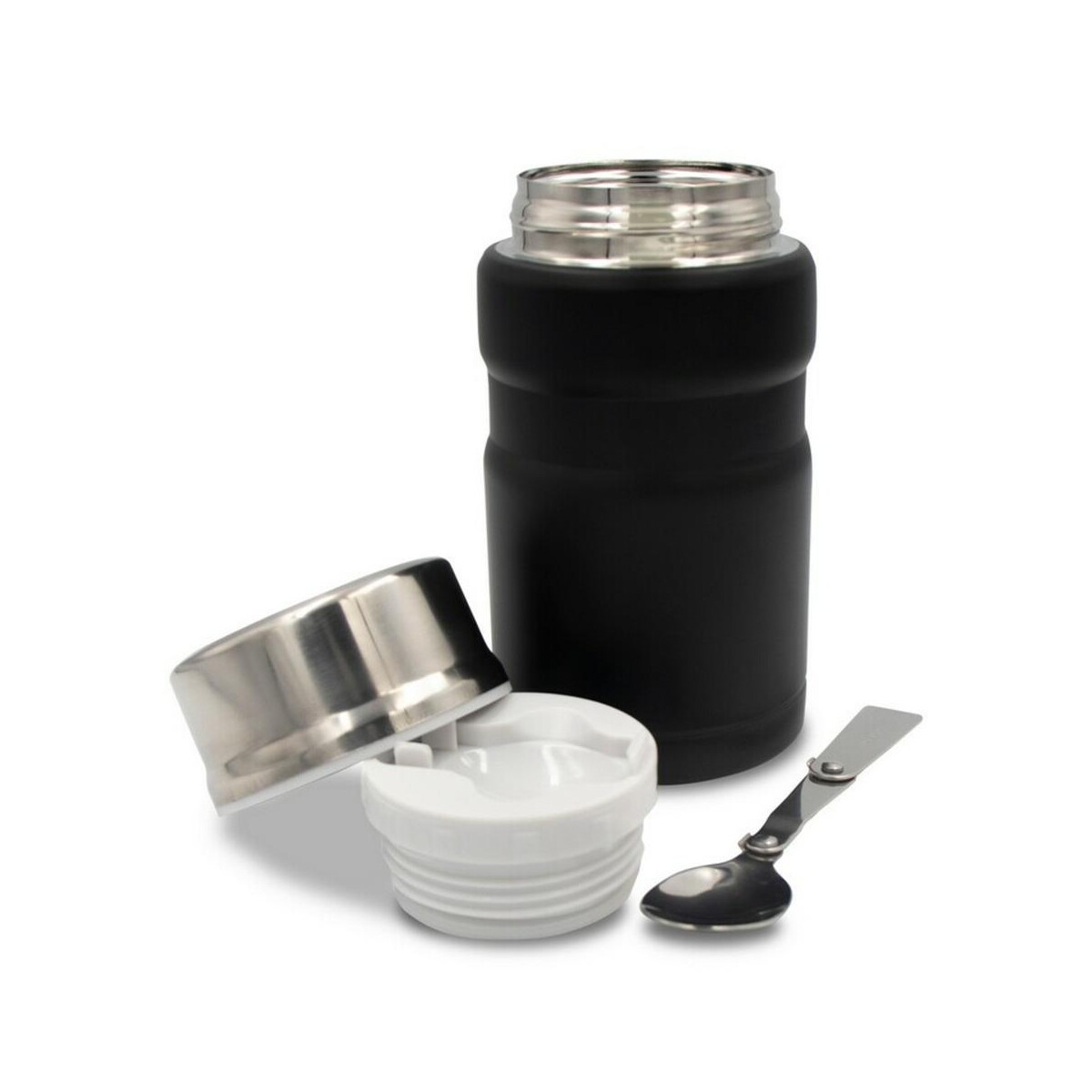 Lunchboxy z logo – termiczny pojemnik na żywność 650 ml air gifts, składana łyżka | jonathan V9962-03_AAA01 Termiczny pojemnik na żywność 650 ml Air Gifts, składana łyżka | Jonathan V9962-03_AAA01