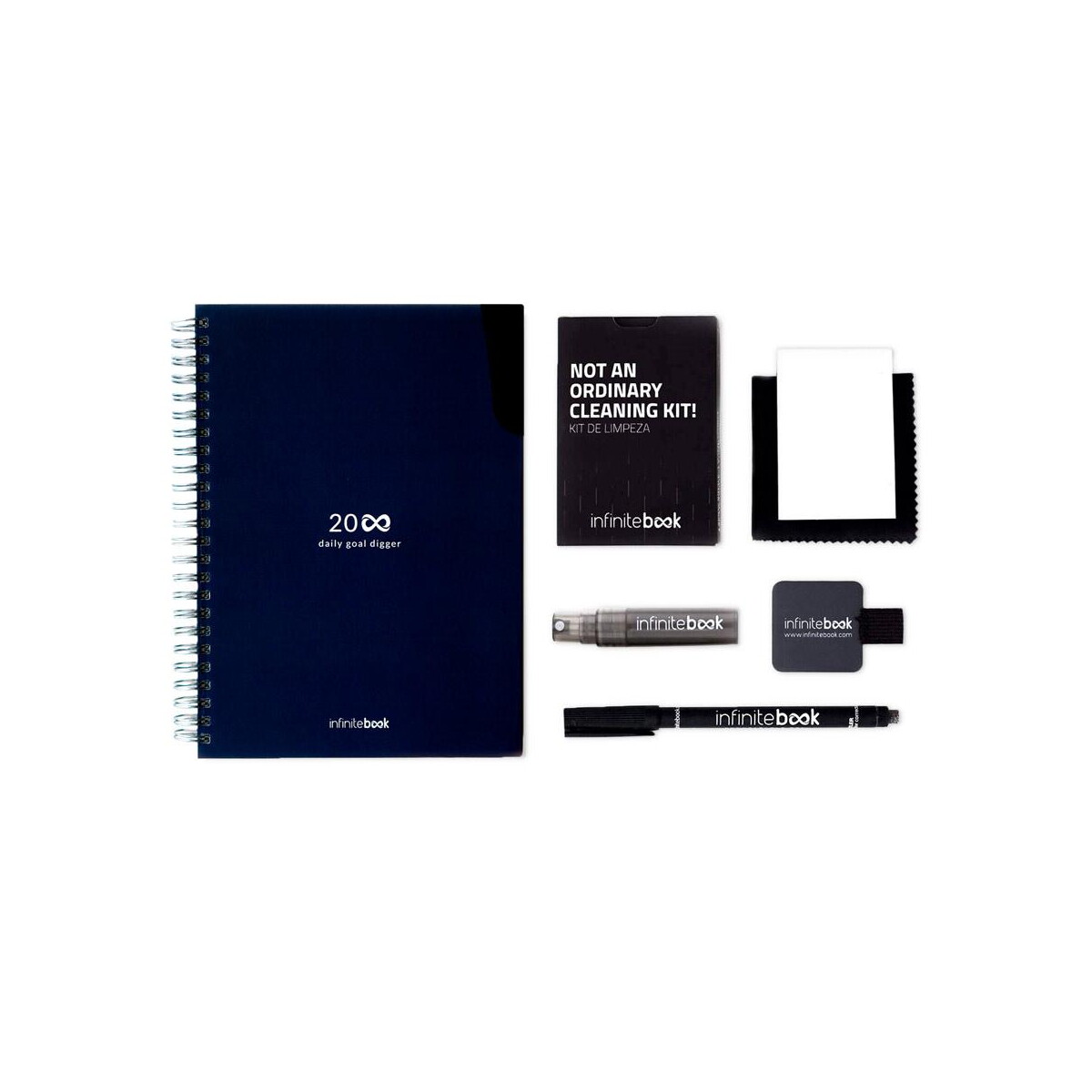 Notatniki z logo – starter kit infinite planner a5. zestaw zawiera „infinite diary”, zestaw do czyszczenia, marker i uchwyt na marker 33202_134-f STARTER KIT INFINITE PLANNER A5. Zestaw zawiera „Infinite Diary”, zestaw do czyszczenia, marker i uchwyt na marker 33202_134-f