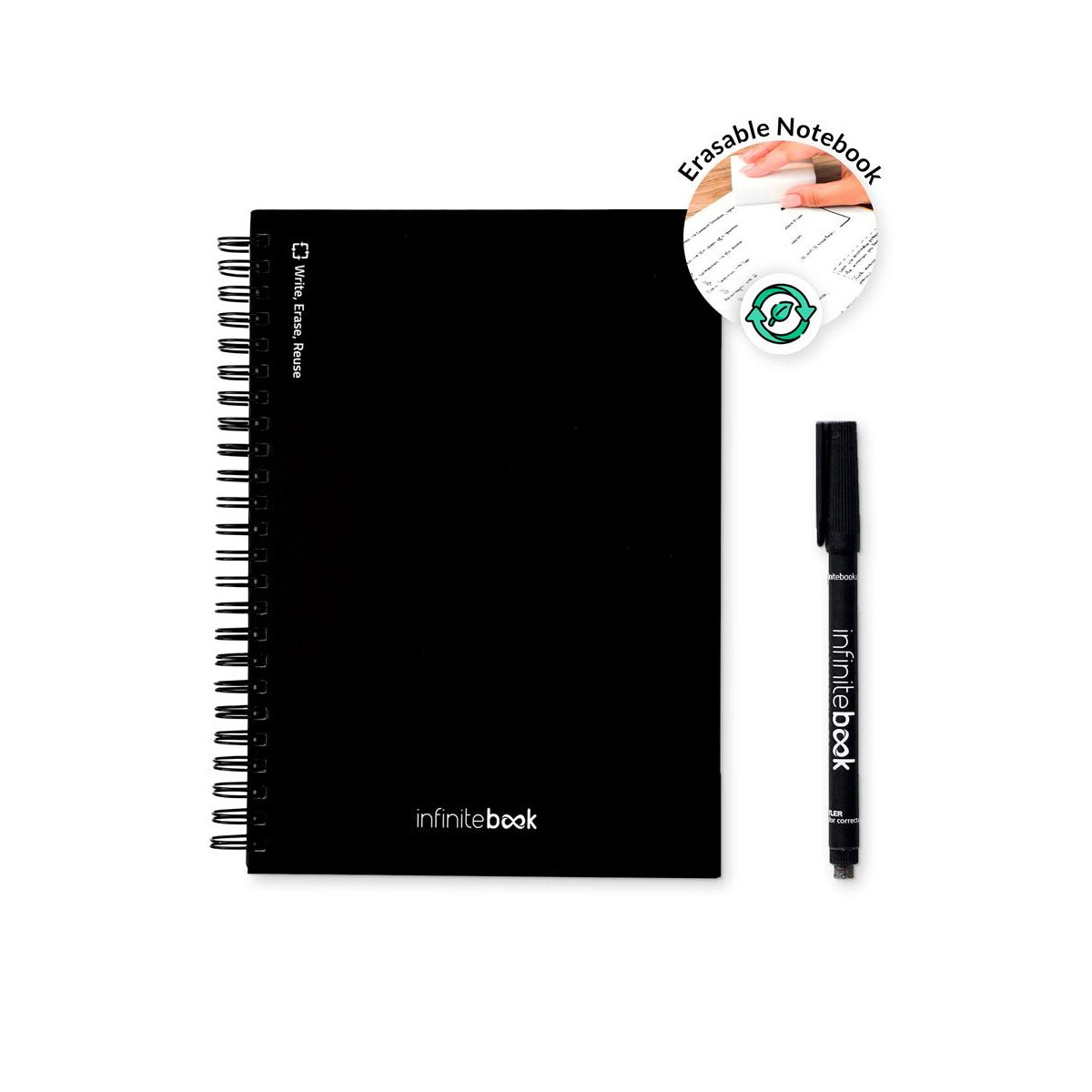 STARTER KIT INFINITEBOOK A5. Zestaw zawiera „Infinitebook”, zestaw do czyszczenia, marker i uchwyt na marker 33203_set