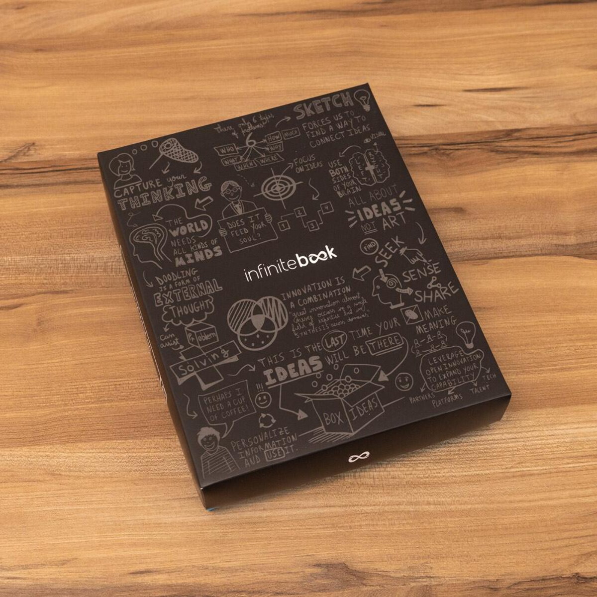 Notesy z logo – starter kit infinitebook a5 planner texture. zestaw zawierający „infinitebook” w twardej oprawie, 1 zestaw do czyszczenia, 1 marker i 1 uchwyt na długopis 33210_103-box STARTER KIT INFINITEBOOK A5 PLANNER TEXTURE. Zestaw zawierający „Infinitebook” w twardej oprawie, 1 zestaw do czyszczenia, 1 marker i 1 uchwyt na długopis 33210_103-box