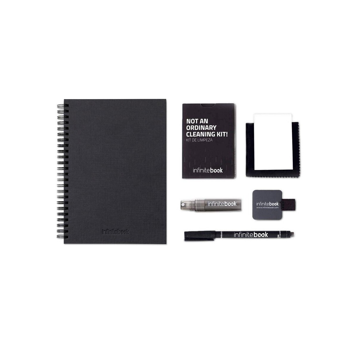 Notesy z logo – starter kit infinitebook a5 planner texture. zestaw zawierający „infinitebook” w twardej oprawie, 1 zestaw do czyszczenia, 1 marker i 1 uchwyt na długopis 33210_103-c STARTER KIT INFINITEBOOK A5 PLANNER TEXTURE. Zestaw zawierający „Infinitebook” w twardej oprawie, 1 zestaw do czyszczenia, 1 marker i 1 uchwyt na długopis 33210_103-c