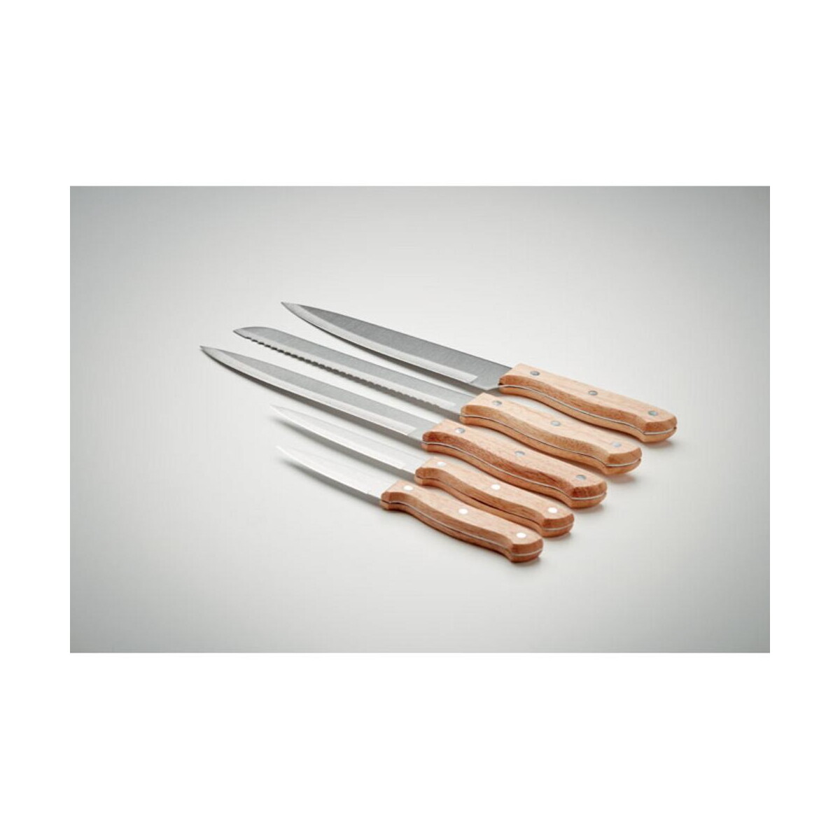 Noże z logo – 5-częściowy zestaw noży gourmet mo6308-40-detail 5-częściowy zestaw noży GOURMET mo6308-40-detail
