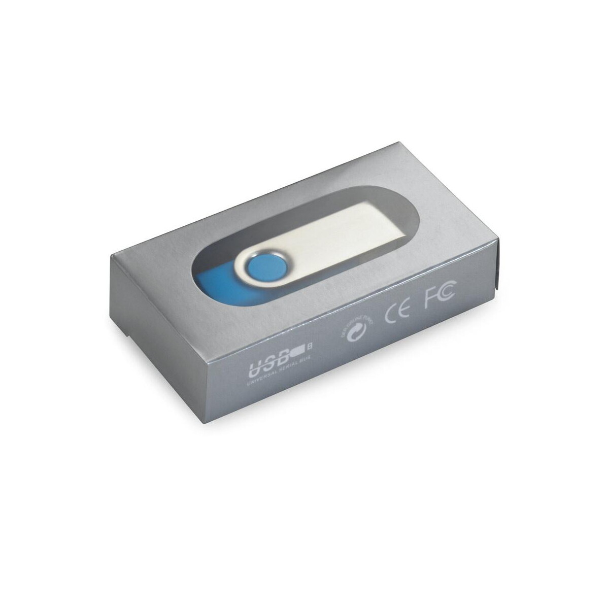 Pamięci usb z logo – claudius 4gb. pamięć flash usb 4 gb z metalowym klipsem 97548_124-box CLAUDIUS 4GB. Pamięć flash USB 4 GB z metalowym klipsem 97548_124-box