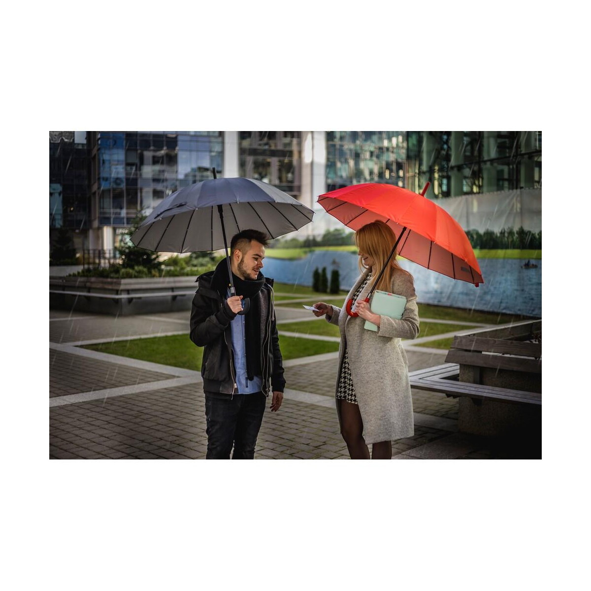 Parasole klasyczne z logo – parasol automatyczny mauro conti | sean V4817_A Parasol automatyczny Mauro Conti | Sean V4817_A