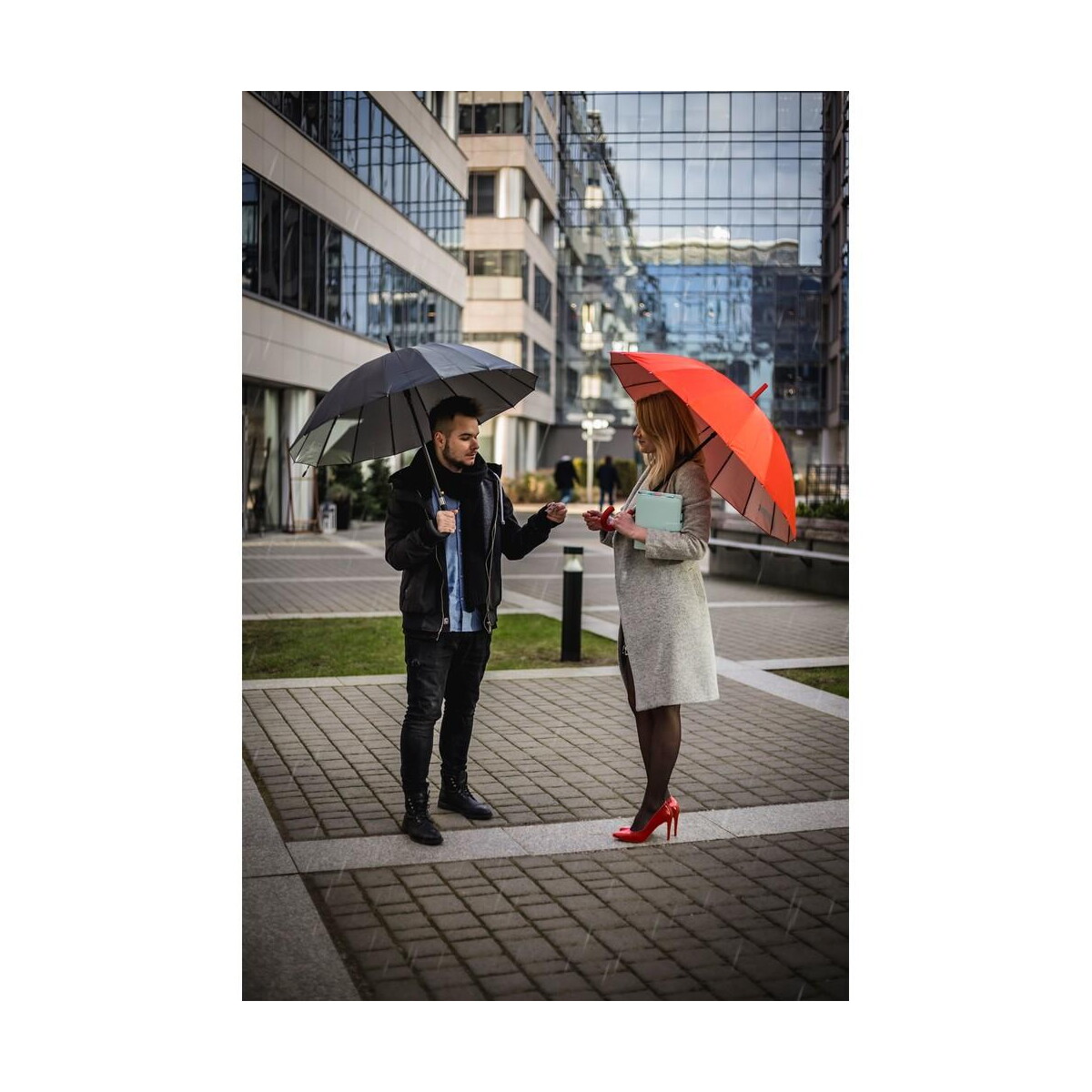 Parasole klasyczne z logo – parasol automatyczny mauro conti | sean V4817_B Parasol automatyczny Mauro Conti | Sean V4817_B