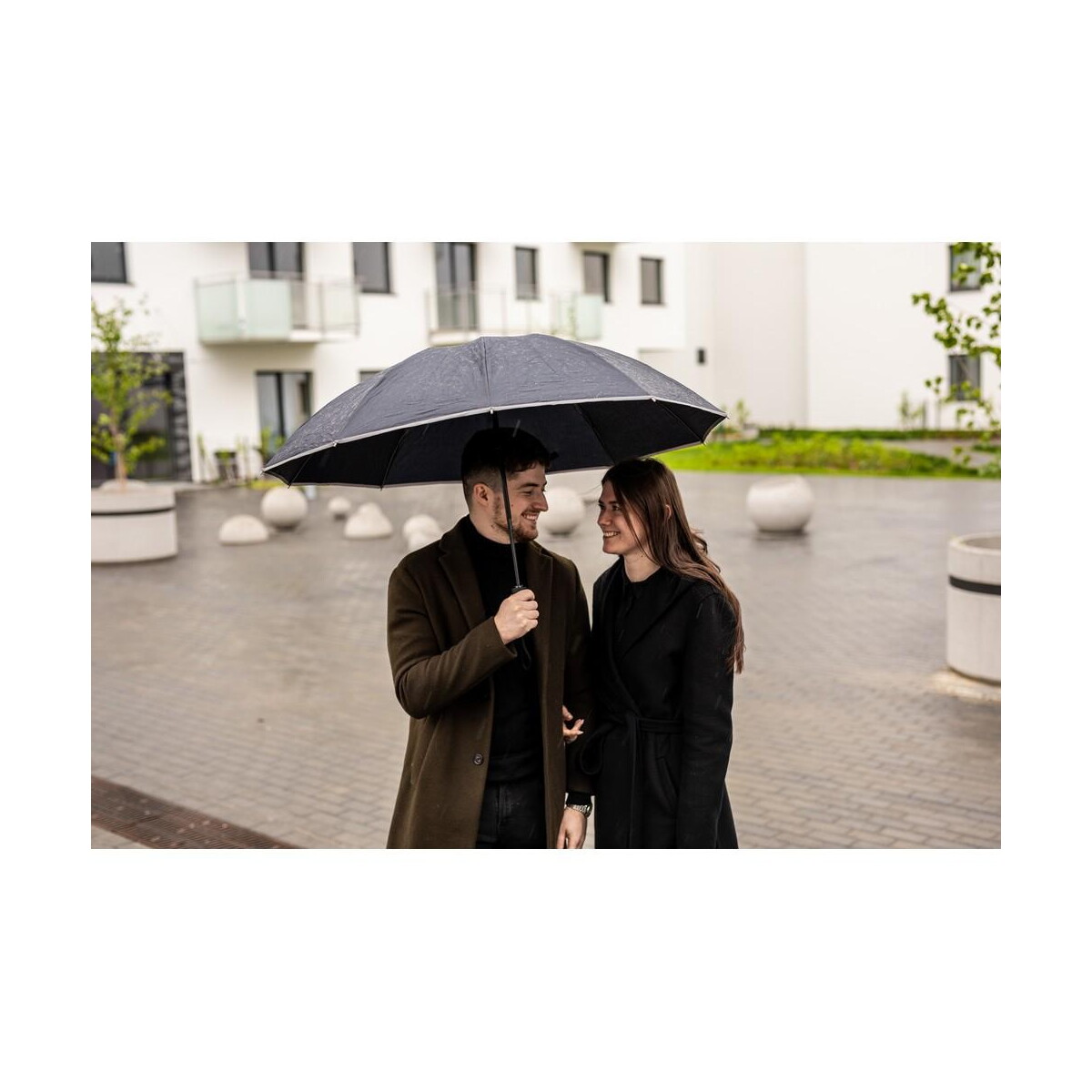 Parasole klasyczne z logo – parasol automatyczny mauro conti, składany | kim V7243_A Parasol automatyczny Mauro Conti, składany | Kim V7243_A