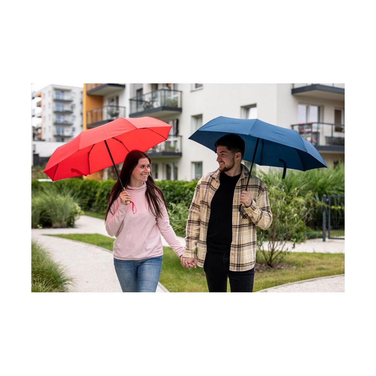 Parasole klasyczne z logo – parasol automatyczny rpet, składany | nell V7242_A Parasol automatyczny RPET, składany | Nell V7242_A