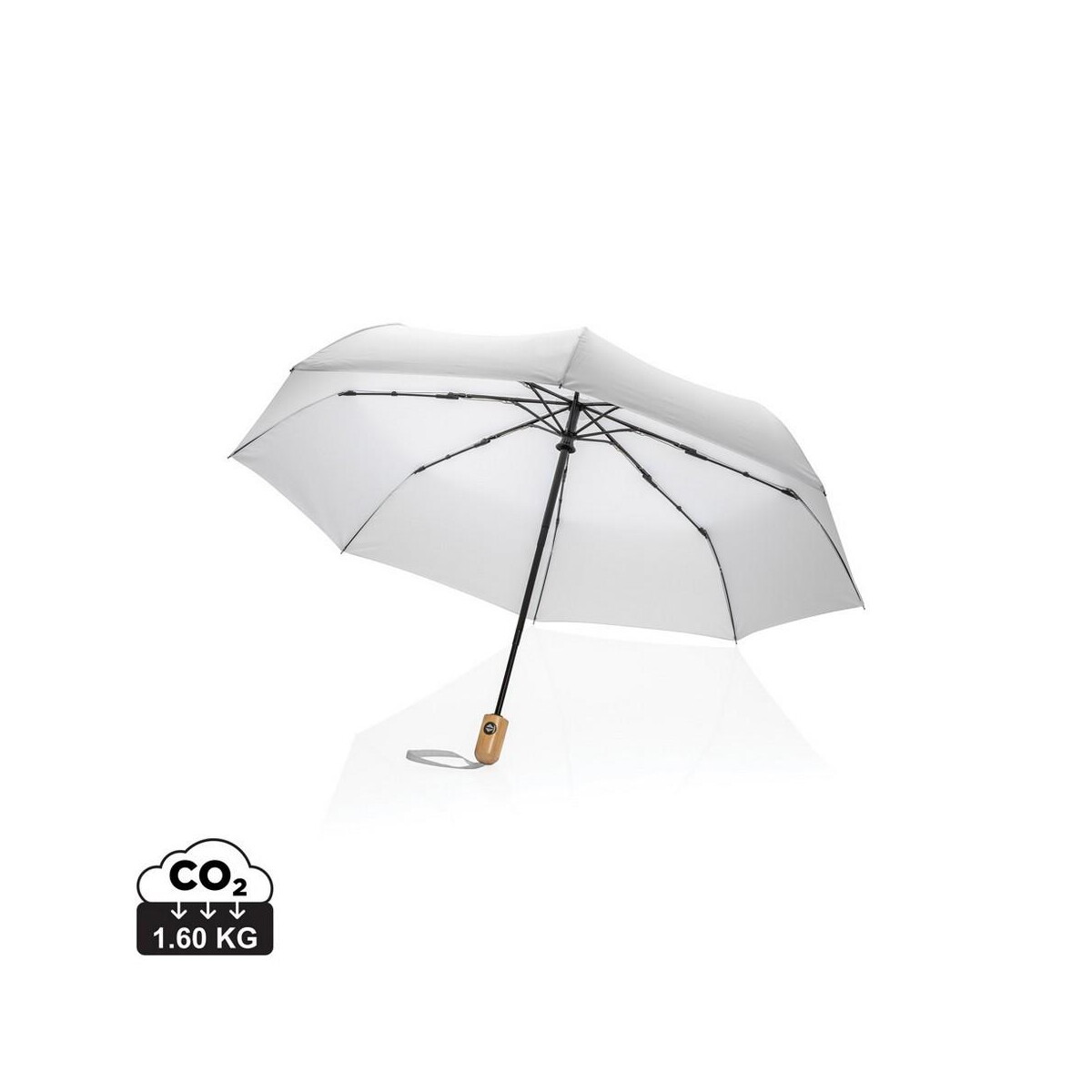 Parasole sztormowe z logo – bambusowy parasol automatyczny 21″ impact aware™ rpet P850.613_S_0 Bambusowy parasol automatyczny 21