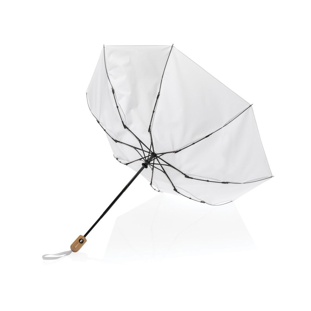 Parasole sztormowe z logo – bambusowy parasol automatyczny 21″ impact aware™ rpet P850.613__B_3 Bambusowy parasol automatyczny 21