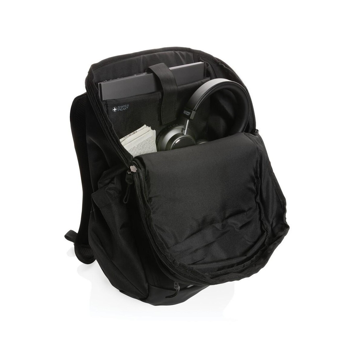 Plecaki z logo – plecak na laptopa 15.6″ swiss peak aware™ rpet P762.891__B_8 Plecak na laptopa 15.6