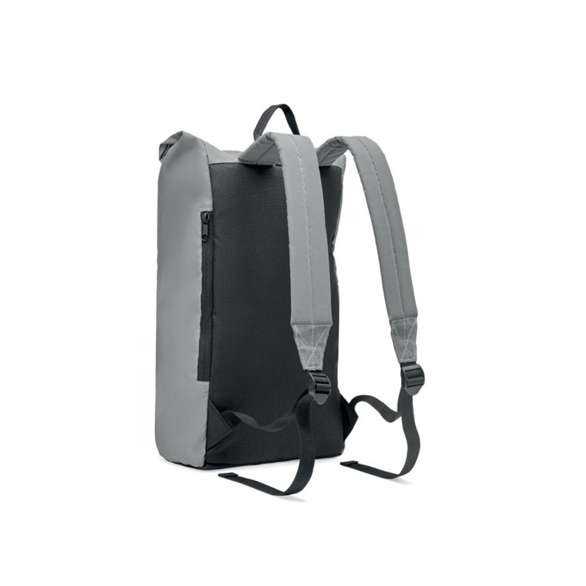 Plecaki z logo – plecak odblaskowy rolltop bright rollpack mo2056-16-side Plecak odblaskowy Rolltop BRIGHT ROLLPACK mo2056-16-side