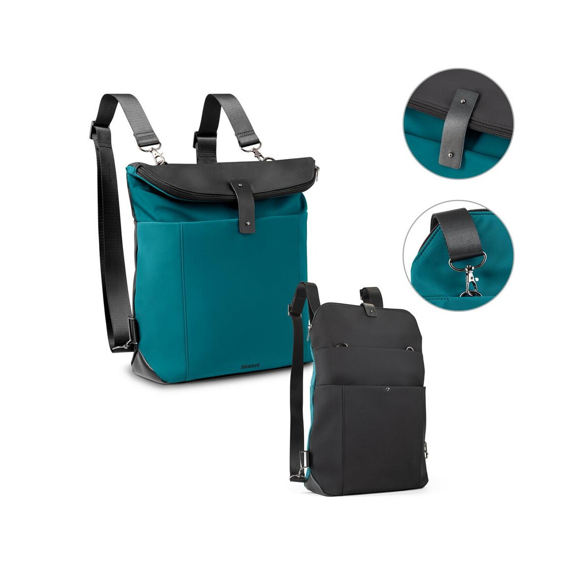 Plecaki z logo – rover backpack ii. plecak z tkaniny i pu 92188_set ROVER BACKPACK II. Plecak z tkaniny i PU 92188_set