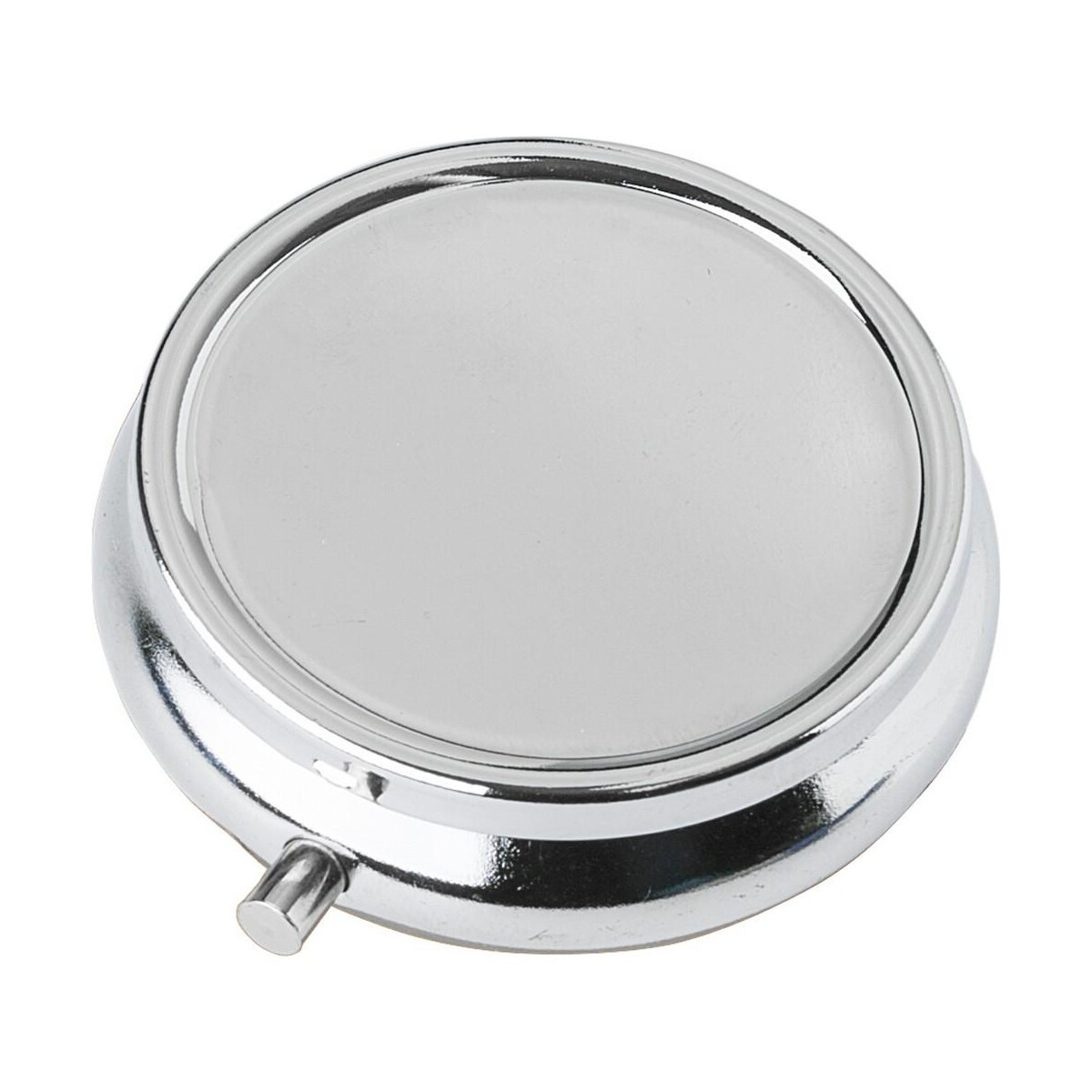 Pojemniki na tabletki z logo – metalowy pojemnik na tabletki z 3 przegrodami, lusterko V1536-32_AAA02 Metalowy pojemnik na tabletki z 3 przegrodami, lusterko V1536-32_AAA02