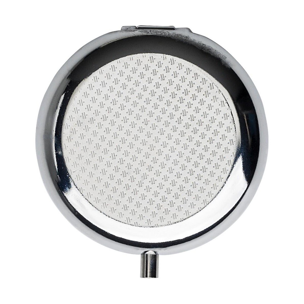 Pojemniki na tabletki z logo – metalowy pojemnik na tabletki z 3 przegrodami, lusterko V1536-32_IUN01 Metalowy pojemnik na tabletki z 3 przegrodami, lusterko V1536-32_IUN01