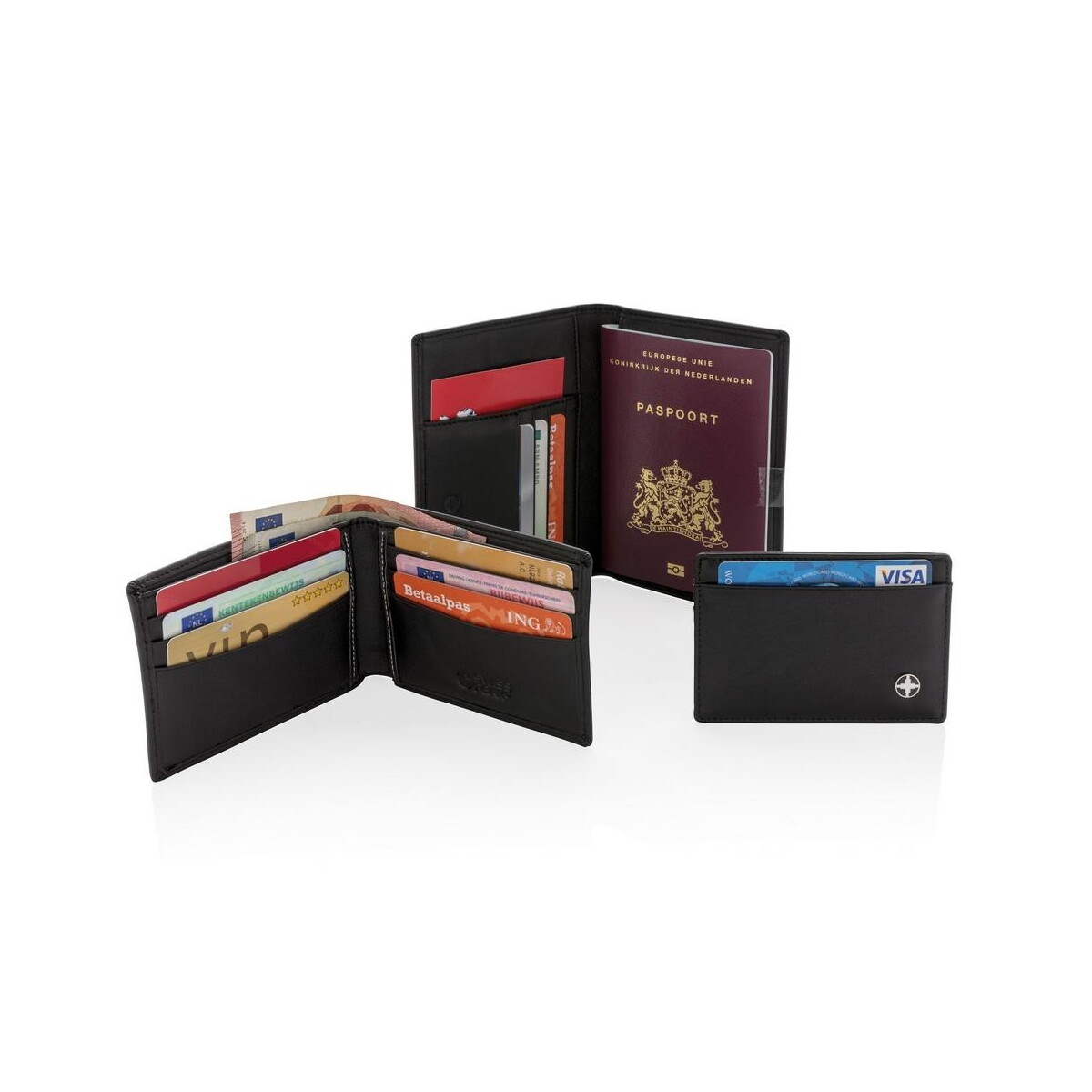 Portfele z logo – etui na karty kredytowe swiss peak, ochrona rfid P820.420__G_300 Etui na karty kredytowe Swiss Peak, ochrona RFID P820.420__G_300