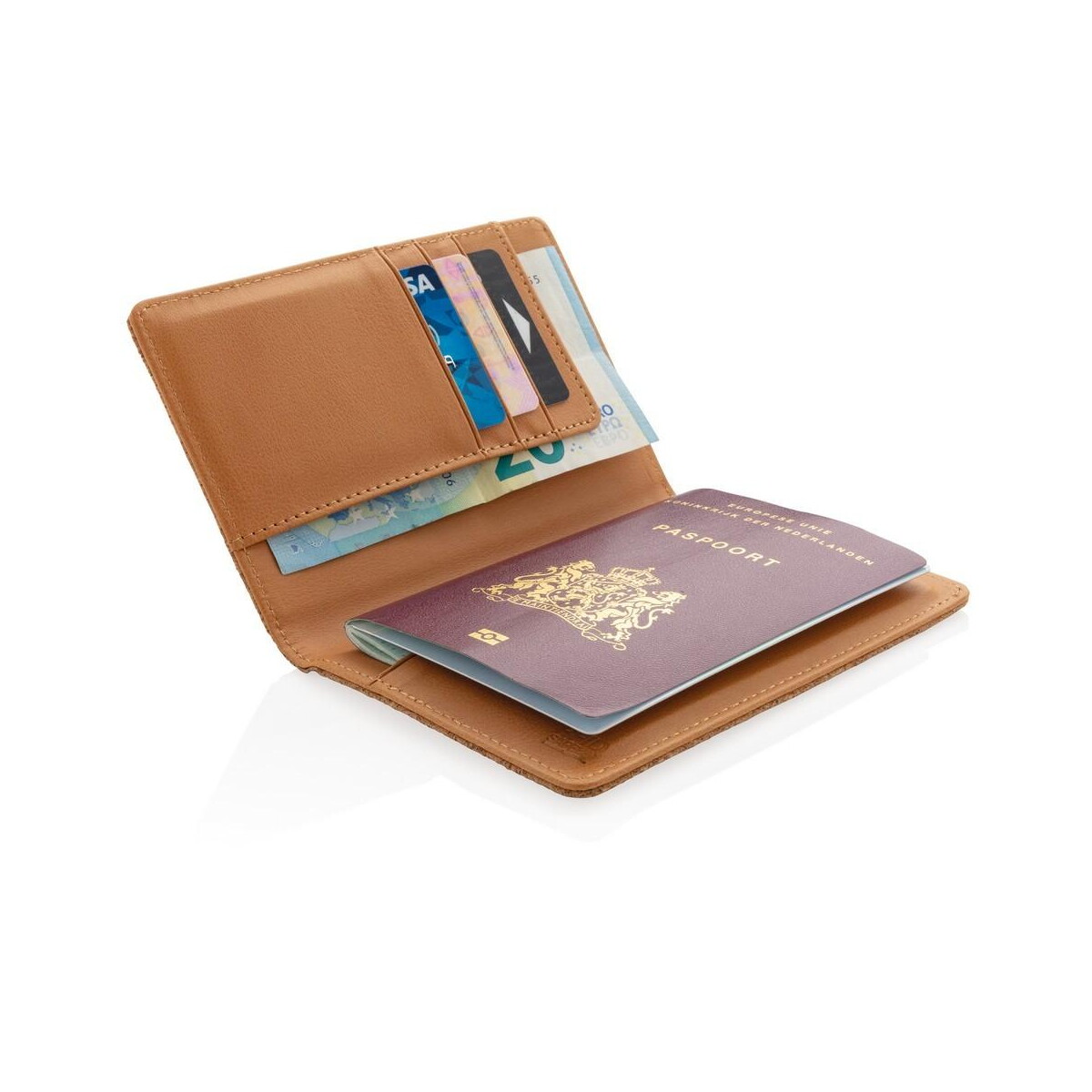 Portfele z logo – korkowe etui na karty kredytowe i paszport, ochrona rfid P820.459__B_3 Korkowe etui na karty kredytowe i paszport, ochrona RFID P820.459__B_3