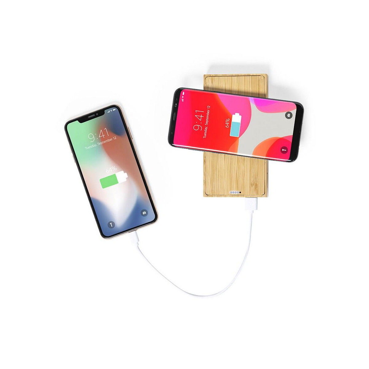 Powerbanki z logo – bambusowy bezprzewodowy power bank 10000 mah, ładowarka bezprzewodowa 5w, ładowarka słoneczna V8335-16_AAA03 Bambusowy bezprzewodowy power bank 10000 mAh, ładowarka bezprzewodowa 5W, ładowarka słoneczna V8335-16_AAA03