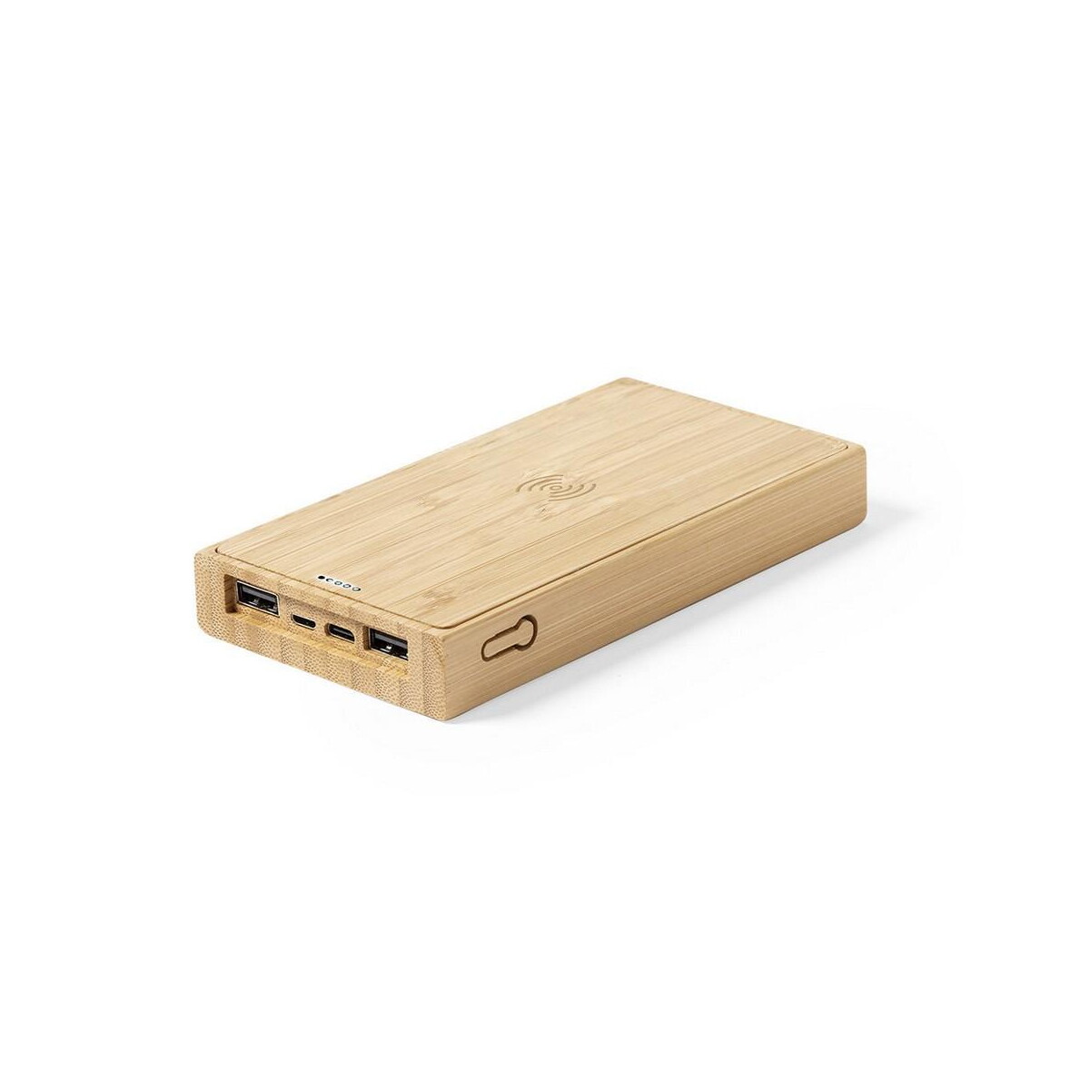 Powerbanki z logo – bambusowy bezprzewodowy power bank 10000 mah, ładowarka bezprzewodowa 5w, ładowarka słoneczna V8335-16_AAA04 Bambusowy bezprzewodowy power bank 10000 mAh, ładowarka bezprzewodowa 5W, ładowarka słoneczna V8335-16_AAA04