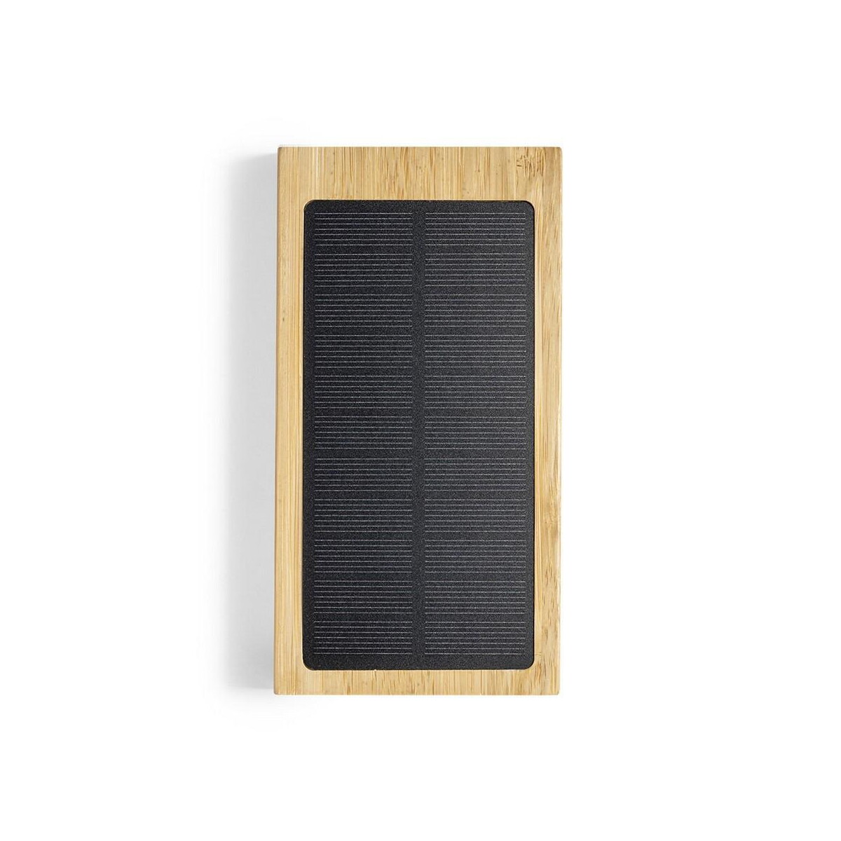 Powerbanki z logo – bambusowy bezprzewodowy power bank 10000 mah, ładowarka bezprzewodowa 5w, ładowarka słoneczna V8335-16_ITP01 Bambusowy bezprzewodowy power bank 10000 mAh, ładowarka bezprzewodowa 5W, ładowarka słoneczna V8335-16_ITP01