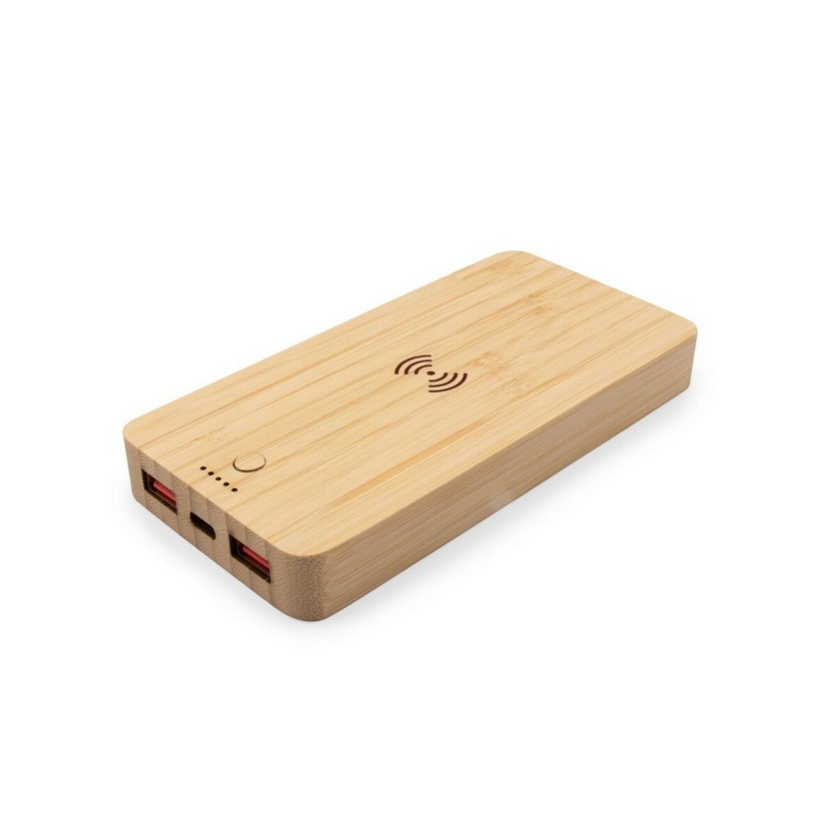 Powerbanki z logo – bambusowy bezprzewodowy power bank 8000 mah b’right, ładowarka bezprzewodowa 15w | benson V0053-17_AAA03 Bambusowy bezprzewodowy power bank 8000 mAh B'RIGHT, ładowarka bezprzewodowa 15W | Benson V0053-17_AAA03