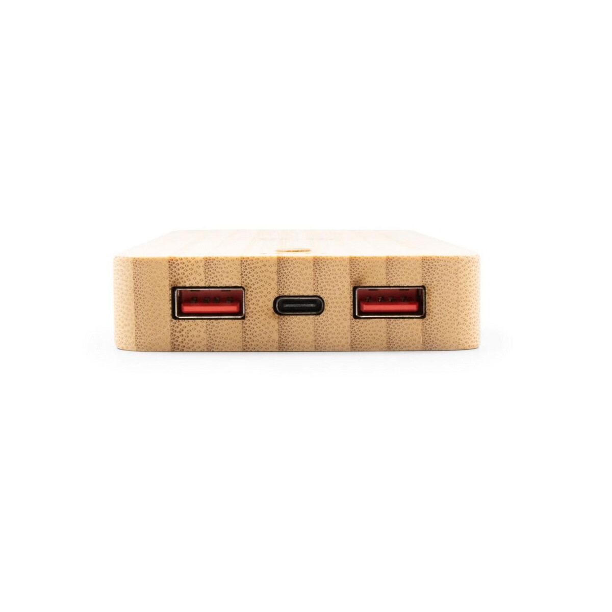 Powerbanki z logo – bambusowy bezprzewodowy power bank 8000 mah b’right, ładowarka bezprzewodowa 15w | benson V0053-17_AAB01 Bambusowy bezprzewodowy power bank 8000 mAh B'RIGHT, ładowarka bezprzewodowa 15W | Benson V0053-17_AAB01