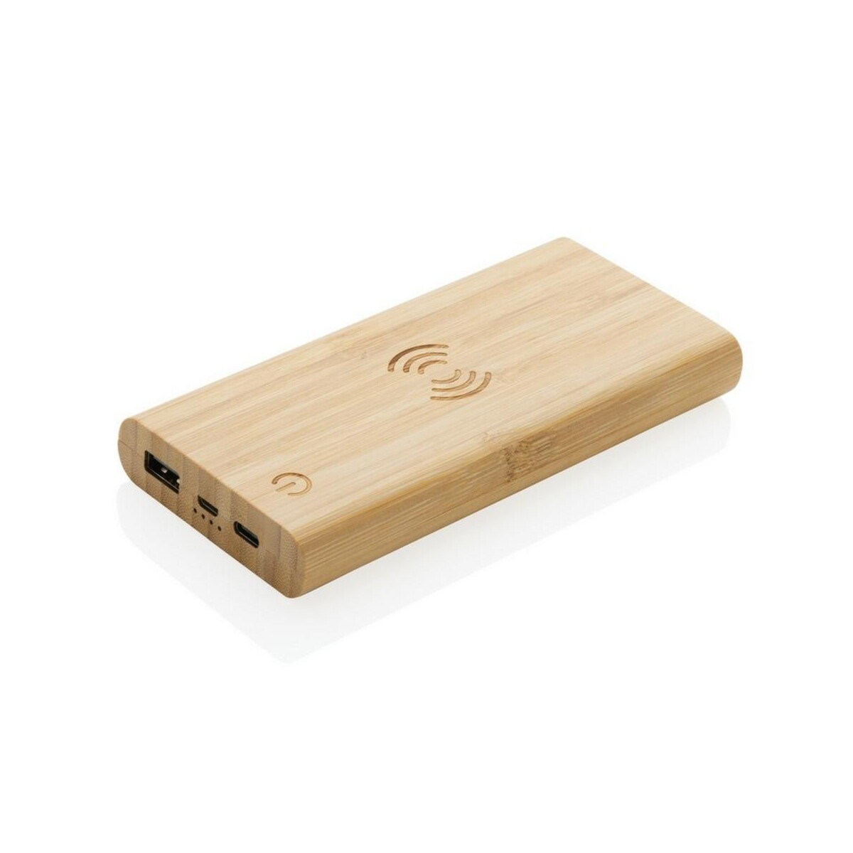 Bambusowy, bezprzewodowy power bank 8000 mAh, ładowarka bezprzewodowa 5W P322.359__B_1
