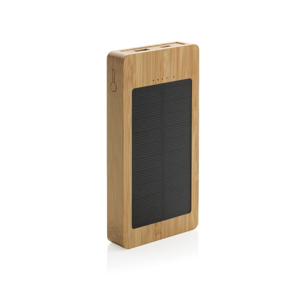 Powerbanki z logo – bambusowy power bank 10000 mah, ładowarka słoneczna P322.399__B_3 Bambusowy power bank 10000 mAh, ładowarka słoneczna P322.399__B_3