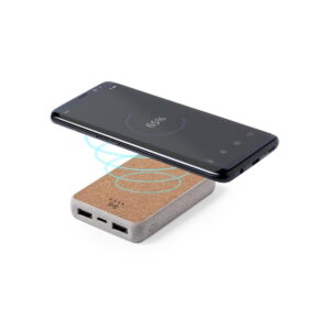 Bezprzewodowy power bank 5000 mAh ze słomy pszenicznej, ładowarka bezprzewodowa 5W V0147-00_AAA01