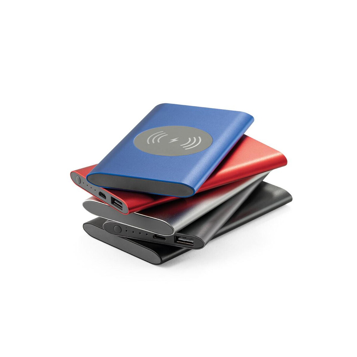 Powerbanki z logo – cassini. power bank 4.000 mah z bezprzewodową ładowarką 5w z aluminium pochodzącego z recyklingu (100% ral) 97078_a CASSINI. Power bank 4.000 mAh z bezprzewodową ładowarką 5W z aluminium pochodzącego z recyklingu (100% rAL) 97078_a