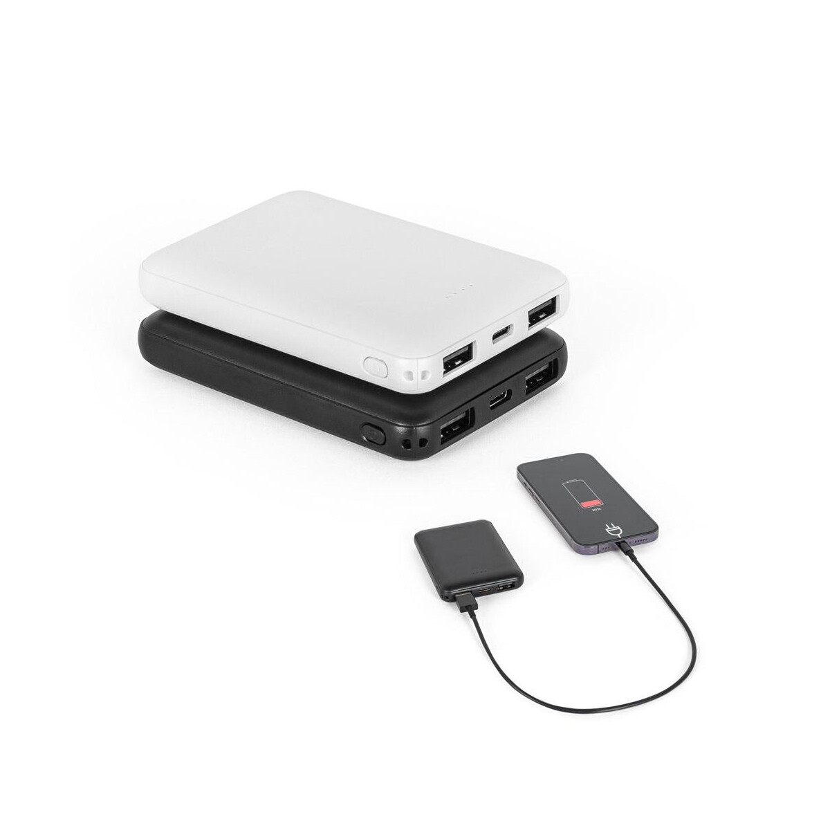 Powerbanki z logo – leakey 5. power bank 5.000 mah w abs pochodzącego z recyklingu (100% rabs) 97196_set LEAKEY 5. Power bank 5.000 mAh w ABS pochodzącego z recyklingu (100% rABS) 97196_set