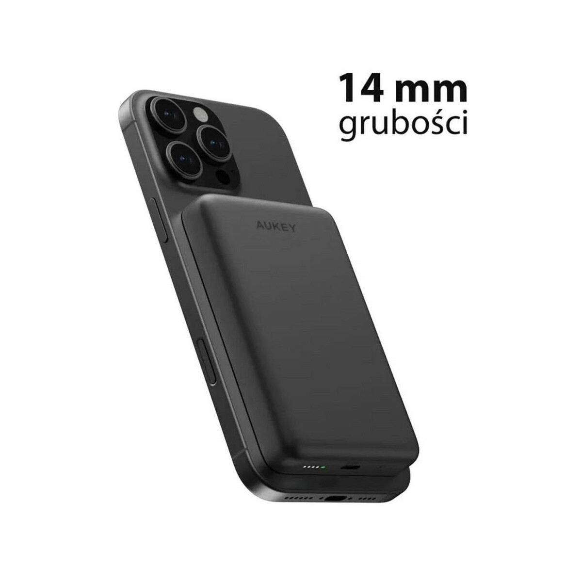 Powerbanki z logo – magnetyczny, bezprzewodowy power bank 10000 mah aukey VAM12-03_ATM03 Magnetyczny, bezprzewodowy power bank 10000 mAh Aukey VAM12-03_ATM03