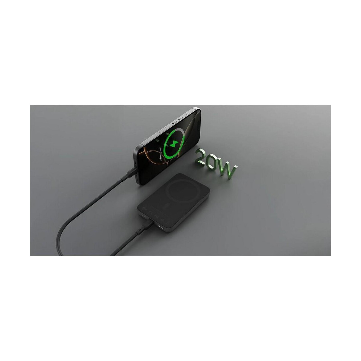 Powerbanki z logo – magnetyczny, bezprzewodowy power bank 10000 mah aukey VAM12-03_ATM06 Magnetyczny, bezprzewodowy power bank 10000 mAh Aukey VAM12-03_ATM06