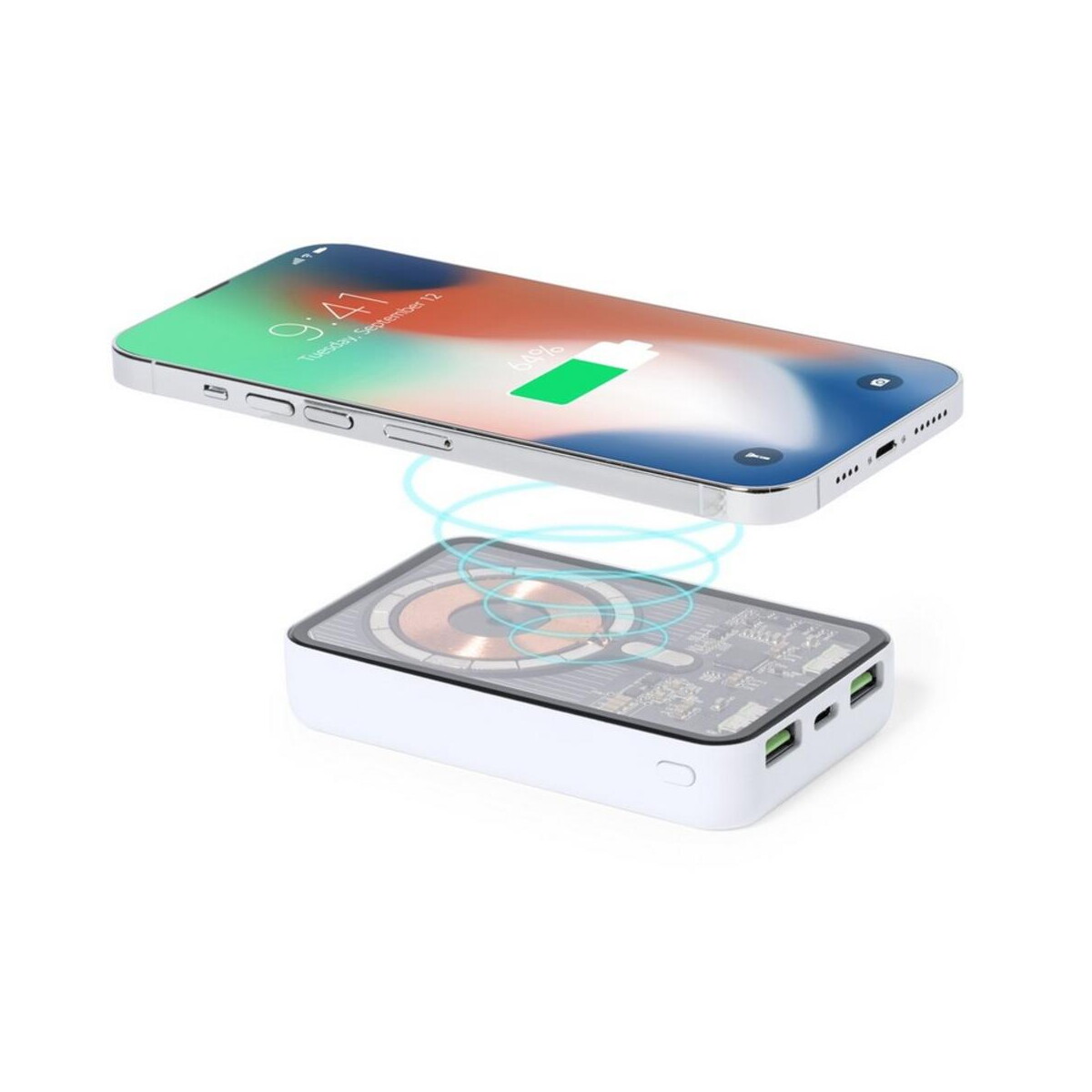 Powerbanki z logo – magnetyczny bezprzewodowy power bank 5000 mah, ładowarka bezprzewodowa 15w V1335-02_AAA01 Magnetyczny bezprzewodowy power bank 5000 mAh, ładowarka bezprzewodowa 15W V1335-02_AAA01
