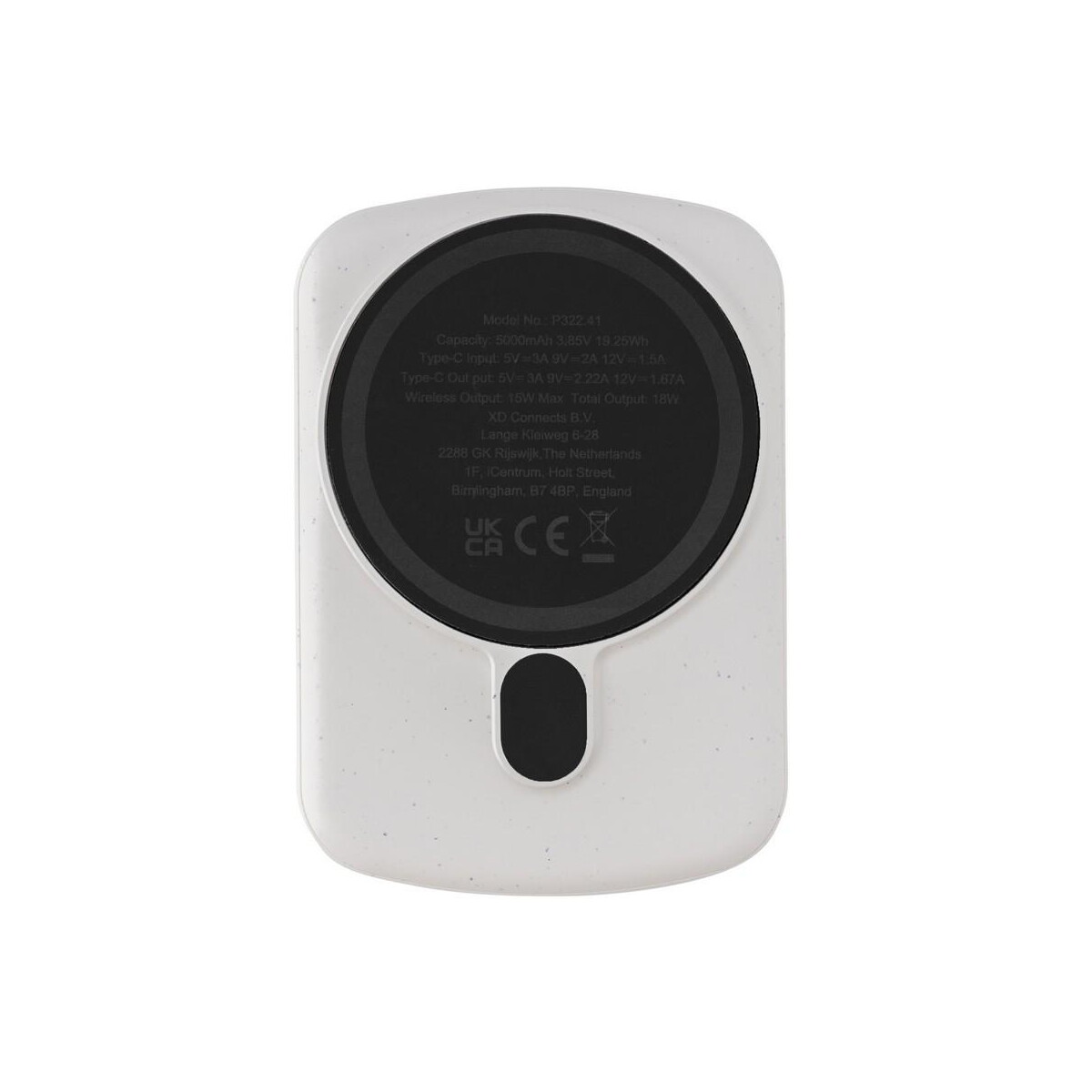 Powerbanki z logo – magnetyczny bezprzewodowy power bank 5000 mah magboost P322.413__B_4 Magnetyczny bezprzewodowy power bank 5000 mAh MagBoost P322.413__B_4