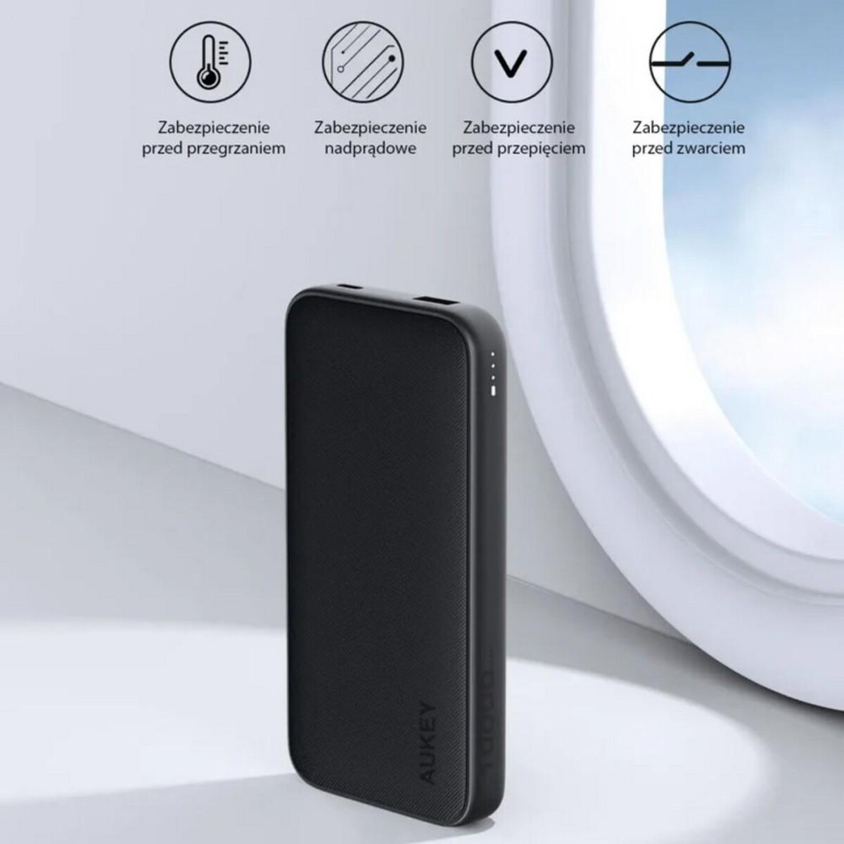 Powerbanki z logo – power bank 10000 mah aukey VAM13-03_ATM05 Power bank 10000 mAh Aukey VAM13-03_ATM05