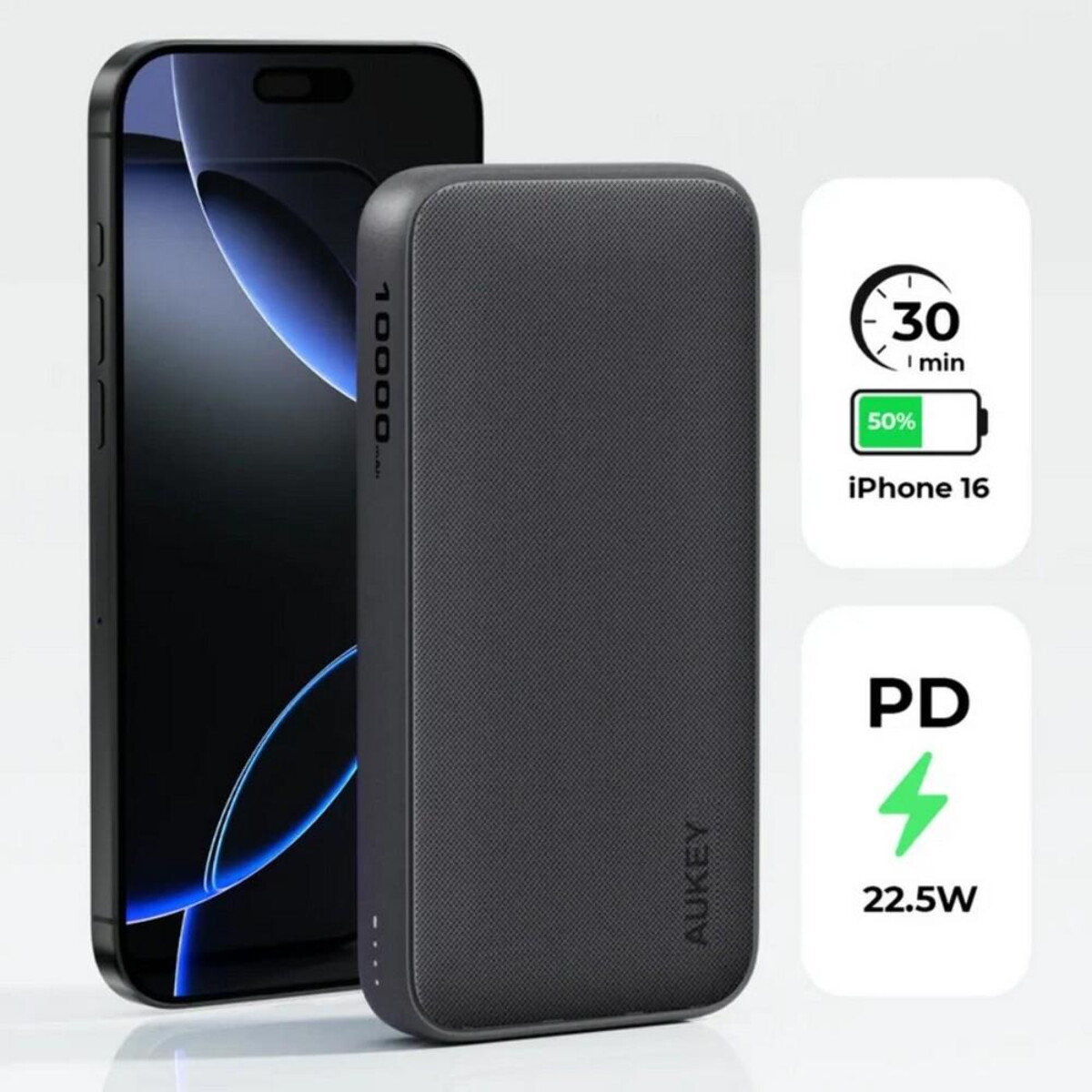Powerbanki z logo – power bank 10000 mah aukey VAM13-03_ATM06 Power bank 10000 mAh Aukey VAM13-03_ATM06
