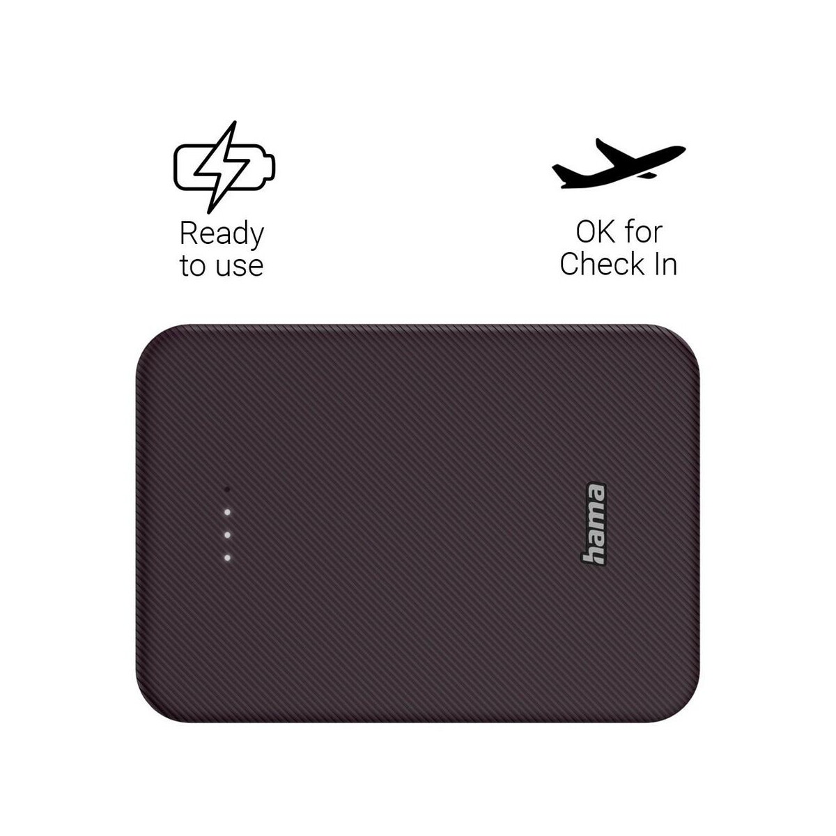 Powerbanki z logo – power bank 10000 mah hama power pack VH023-12_AAB02 Power bank 10000 mAh Hama Power Pack VH023-12_AAB02