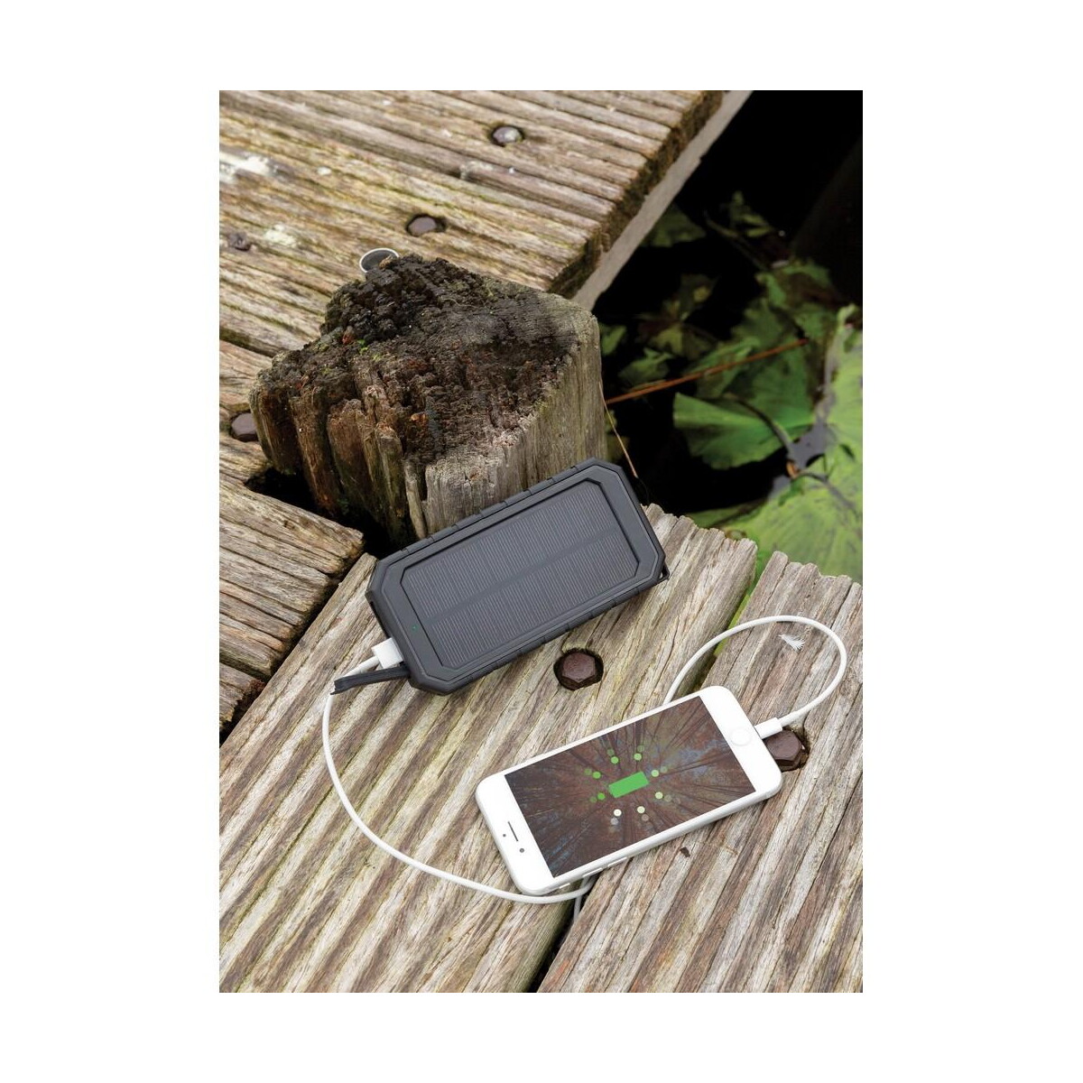 Powerbanki z logo – power bank 10000 mah, ładowarka słoneczna P322.451__M_400 Power bank 10000 mAh, ładowarka słoneczna P322.451__M_400