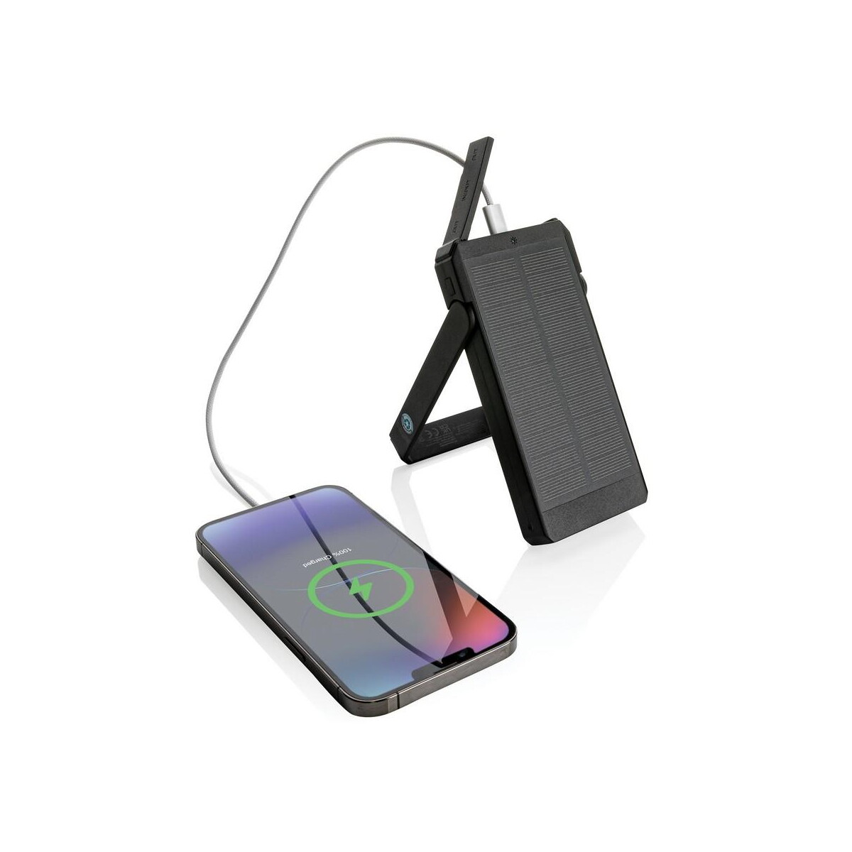Powerbanki z logo – power bank 10000 mah skywave, ładowarka słoneczna P322.341__B_2 Power bank 10000 mAh Skywave, ładowarka słoneczna P322.341__B_2