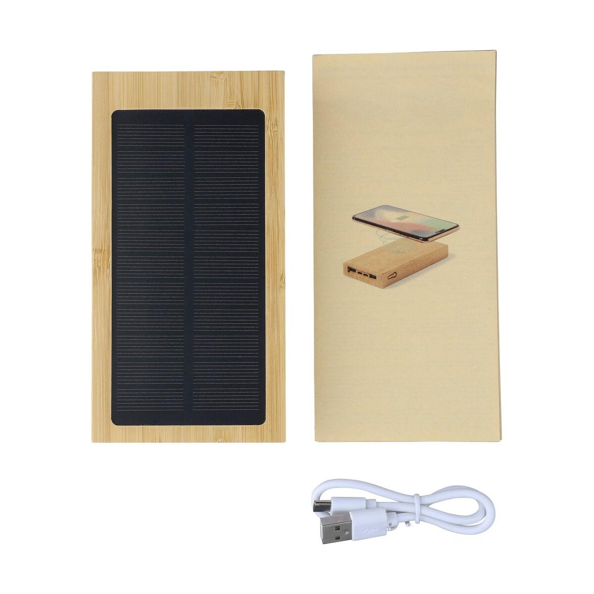 Powerbanki z logo – power bank 10000 mah z ładowarką słoneczną VA276-16_AAB02 Power bank 10000 mAh z ładowarką słoneczną VA276-16_AAB02