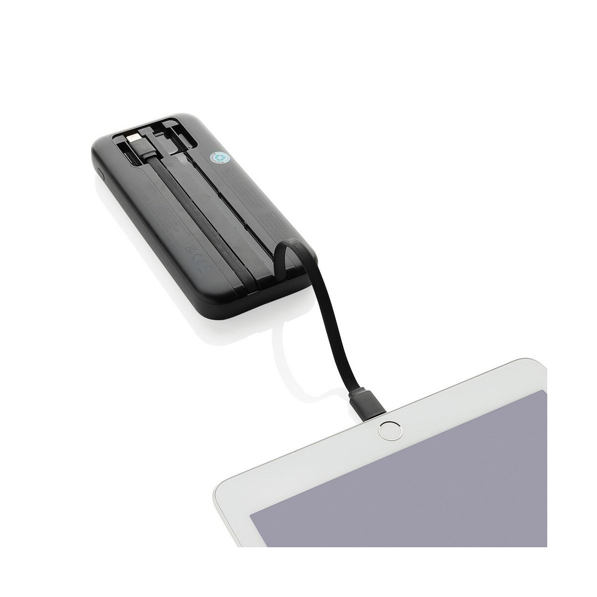 Powerbanki z logo – power bank 10000 mah ze zintegrowanymi kablami turbopack P322.5801__B_4 Power bank 10000 mAh ze zintegrowanymi kablami Turbopack P322.5801__B_4
