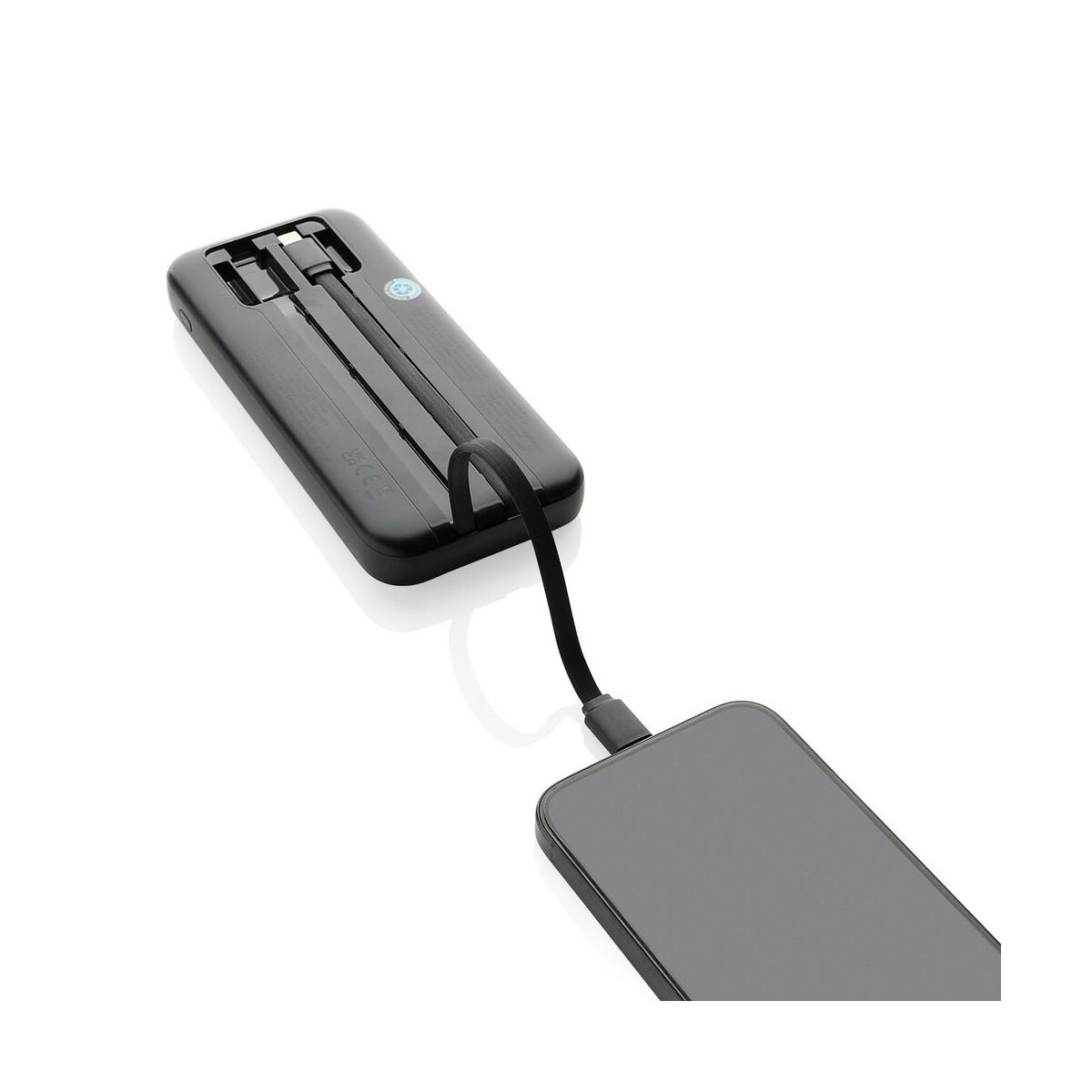Powerbanki z logo – power bank 10000 mah ze zintegrowanymi kablami turbopack P322.5801__B_5 Power bank 10000 mAh ze zintegrowanymi kablami Turbopack P322.5801__B_5