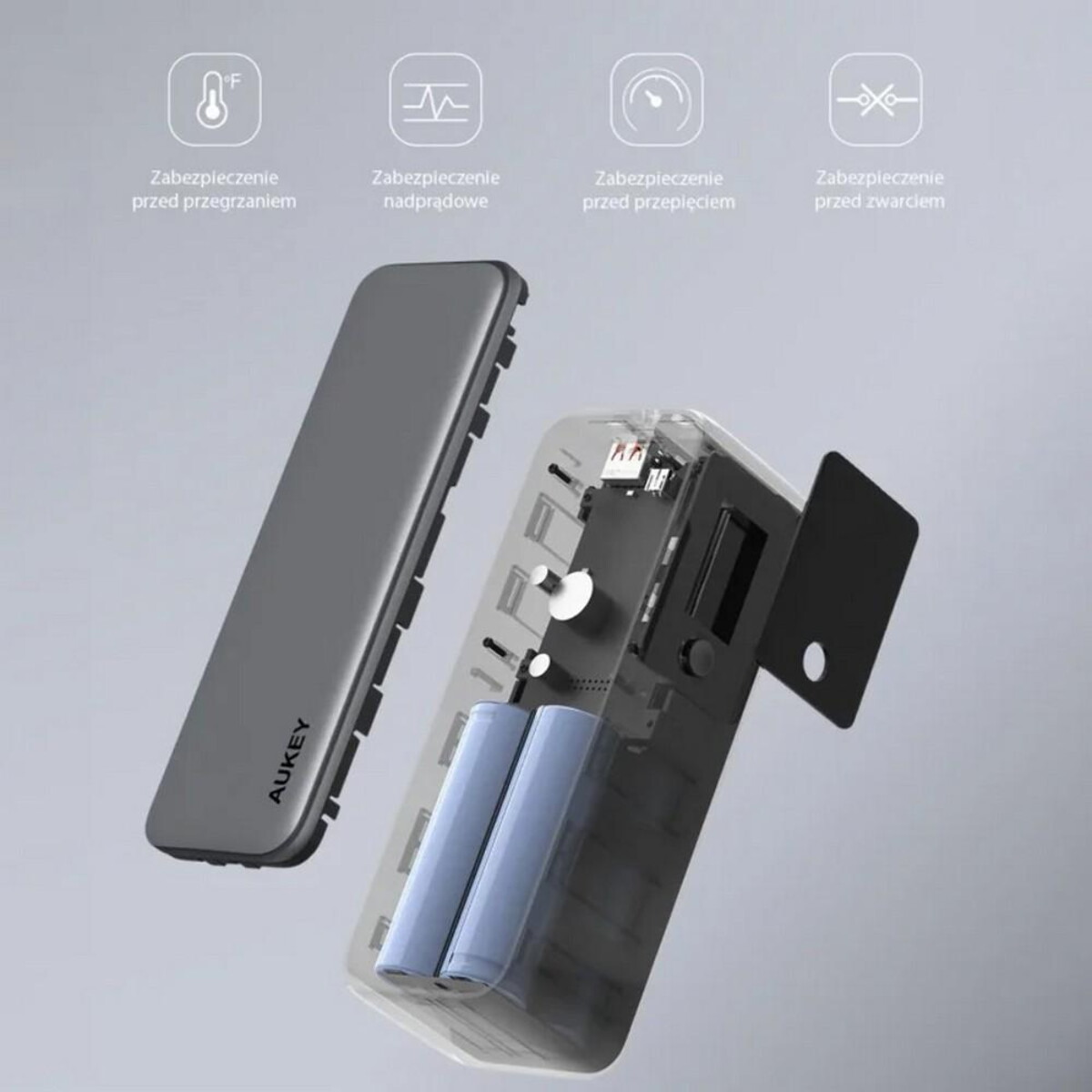 Powerbanki z logo – power bank 27600 mah, 140 w, aukey VAM15-32_ATM04 Power bank 27600 mAh, 140 W, Aukey VAM15-32_ATM04