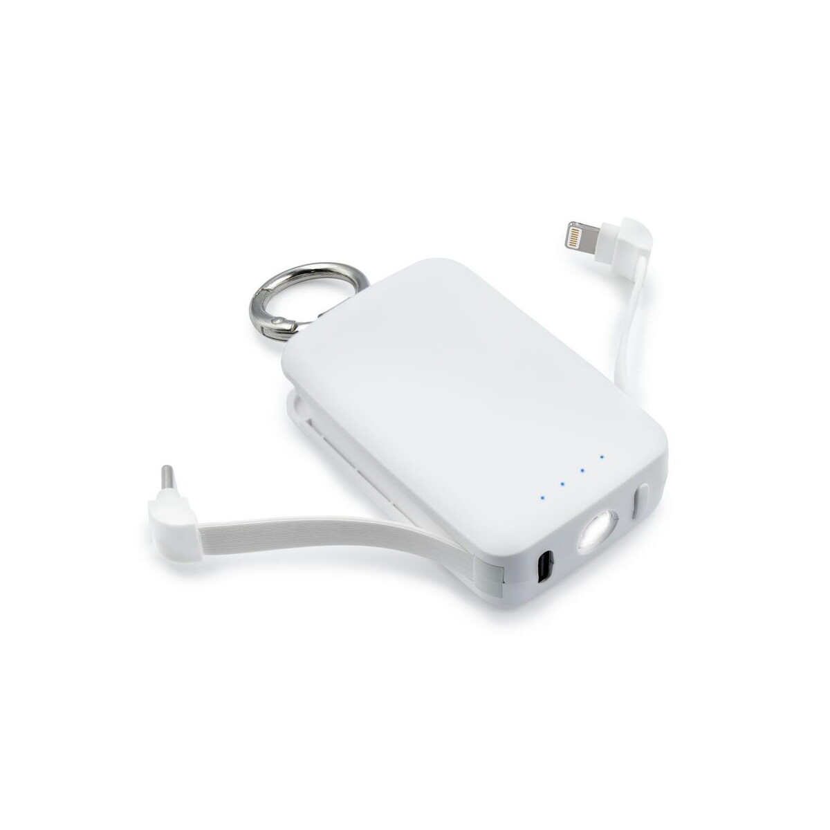 Powerbanki z logo – power bank 4000 mah, karabińczyk i lampka 1w | dimetrice VA109-02_AAA01 Power bank 4000 mAh, karabińczyk i lampka 1W | Dimetrice VA109-02_AAA01